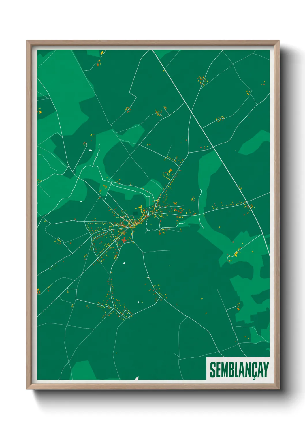 Une affiche de carte sur Semblançay