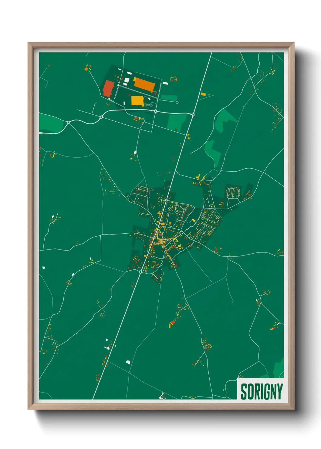 Une affiche de carte sur Sorigny