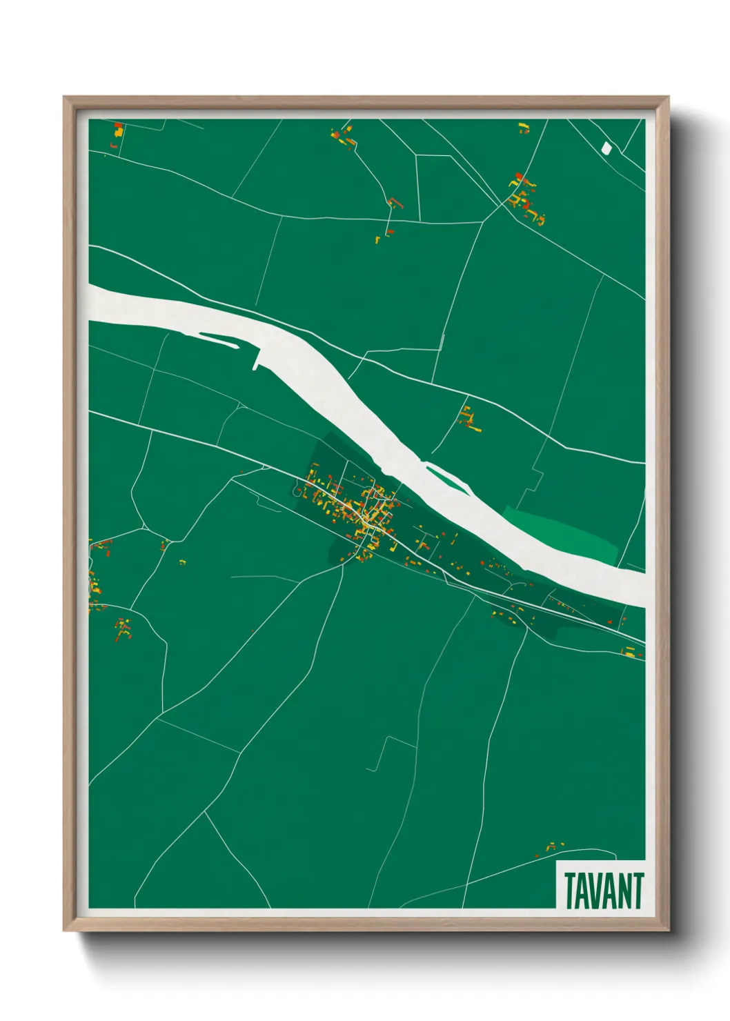 Une affiche de carte sur Tavant