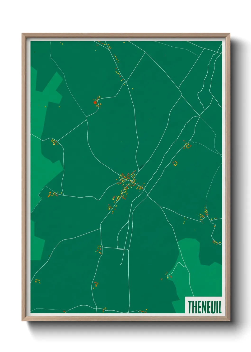 Une affiche de carte sur Theneuil