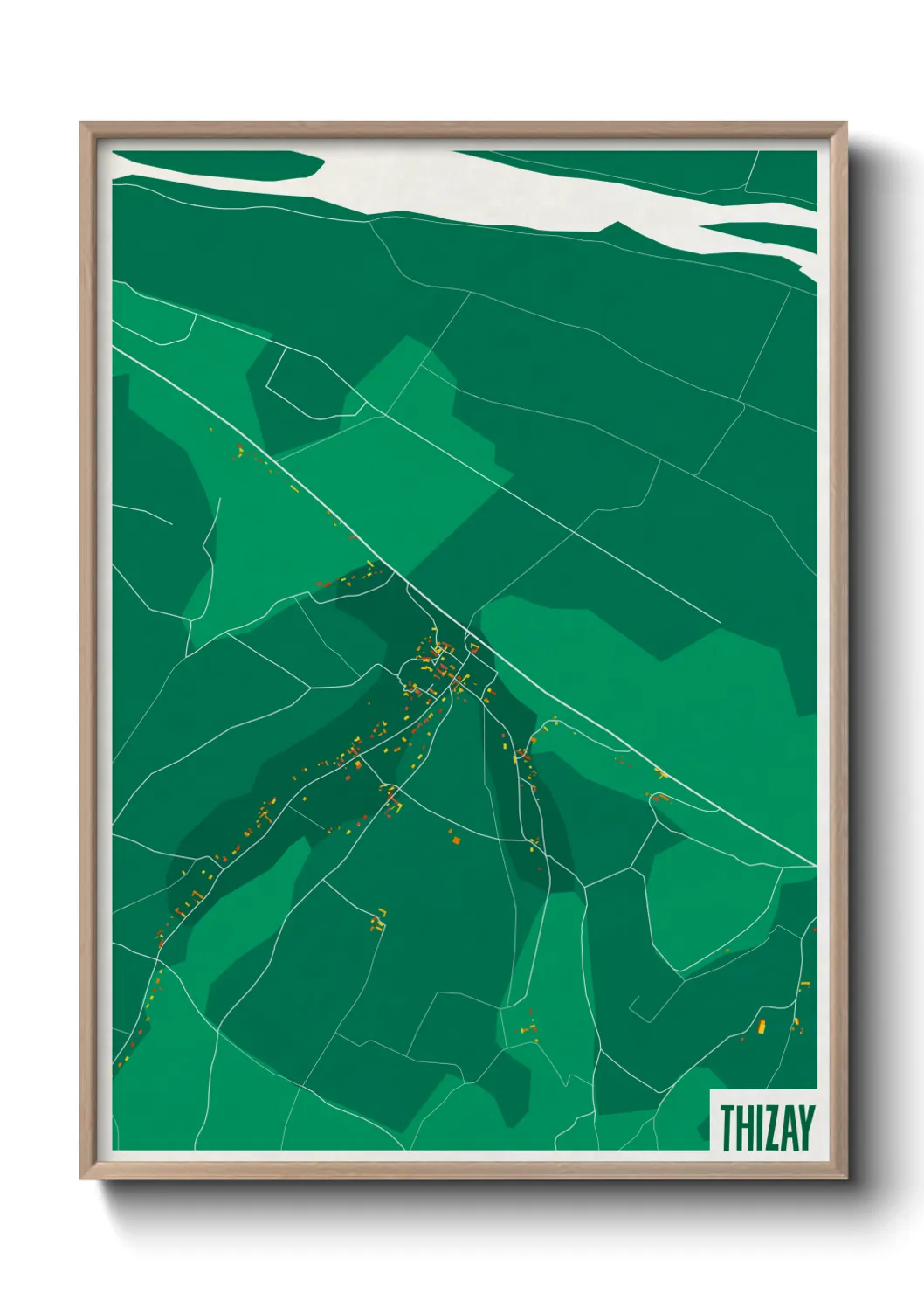 Une affiche de carte sur Thizay