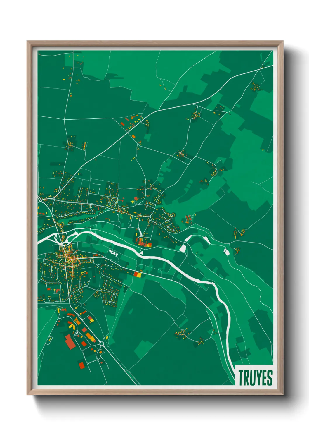 Une affiche de carte sur Truyes