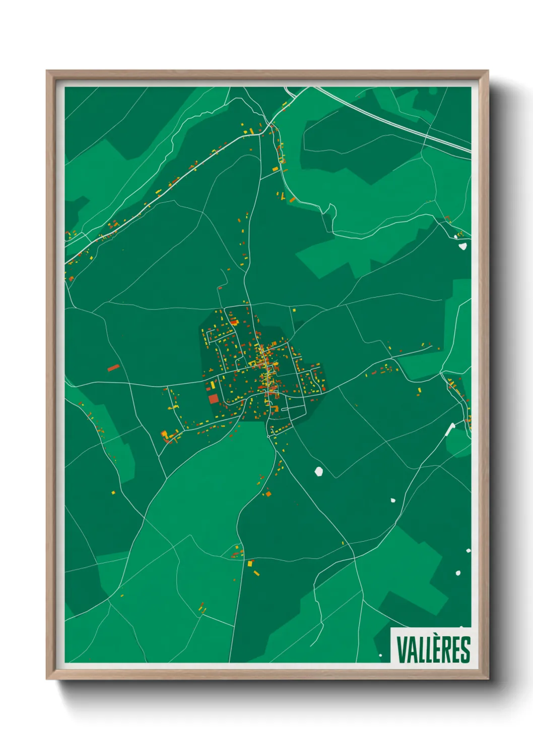 Une affiche de carte sur Vallères