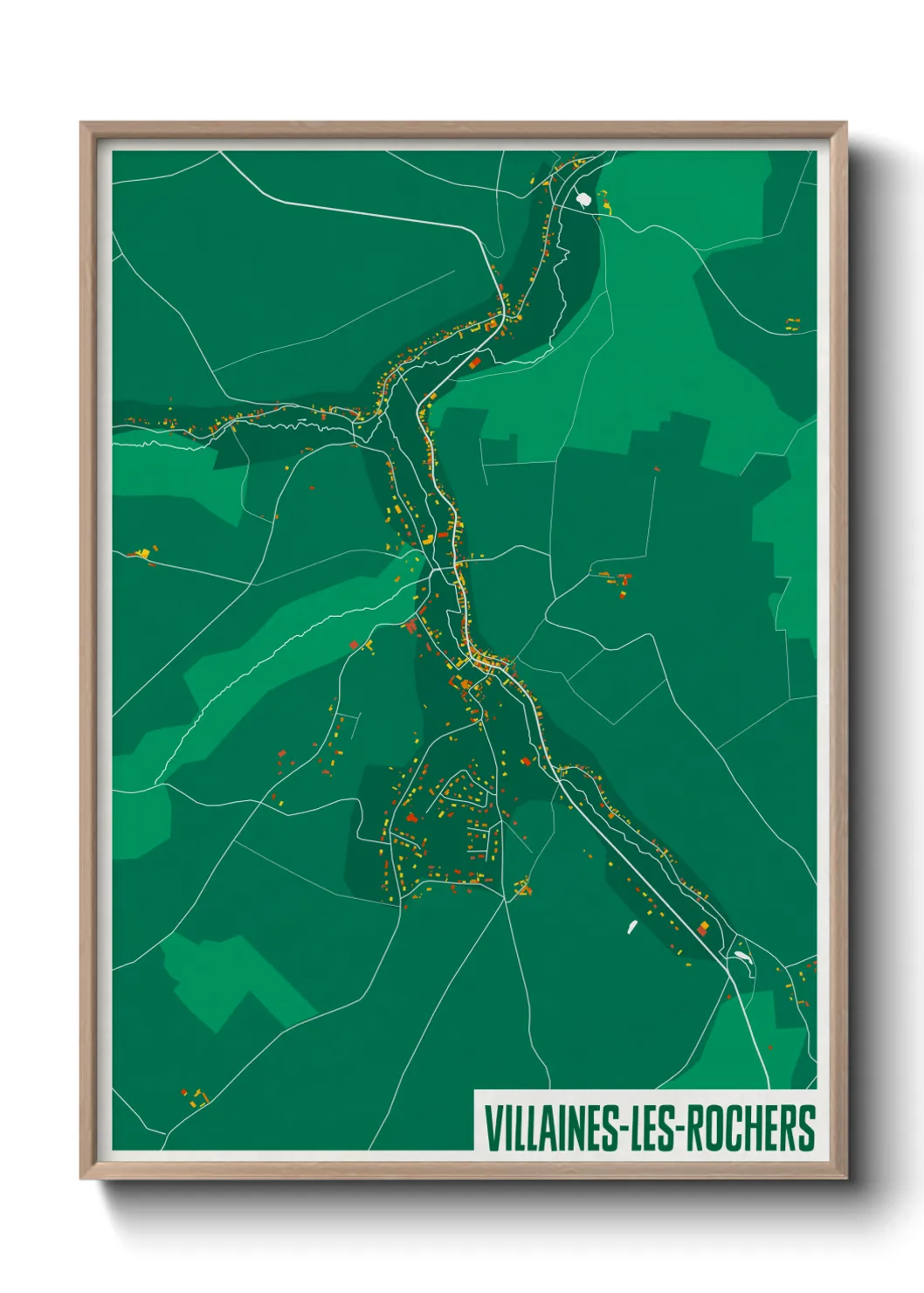 Une affiche de carte sur Villaines-les-Rochers