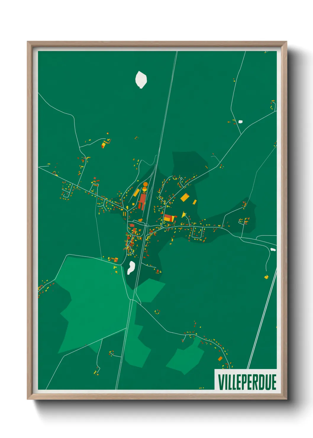 Une affiche de carte sur Villeperdue