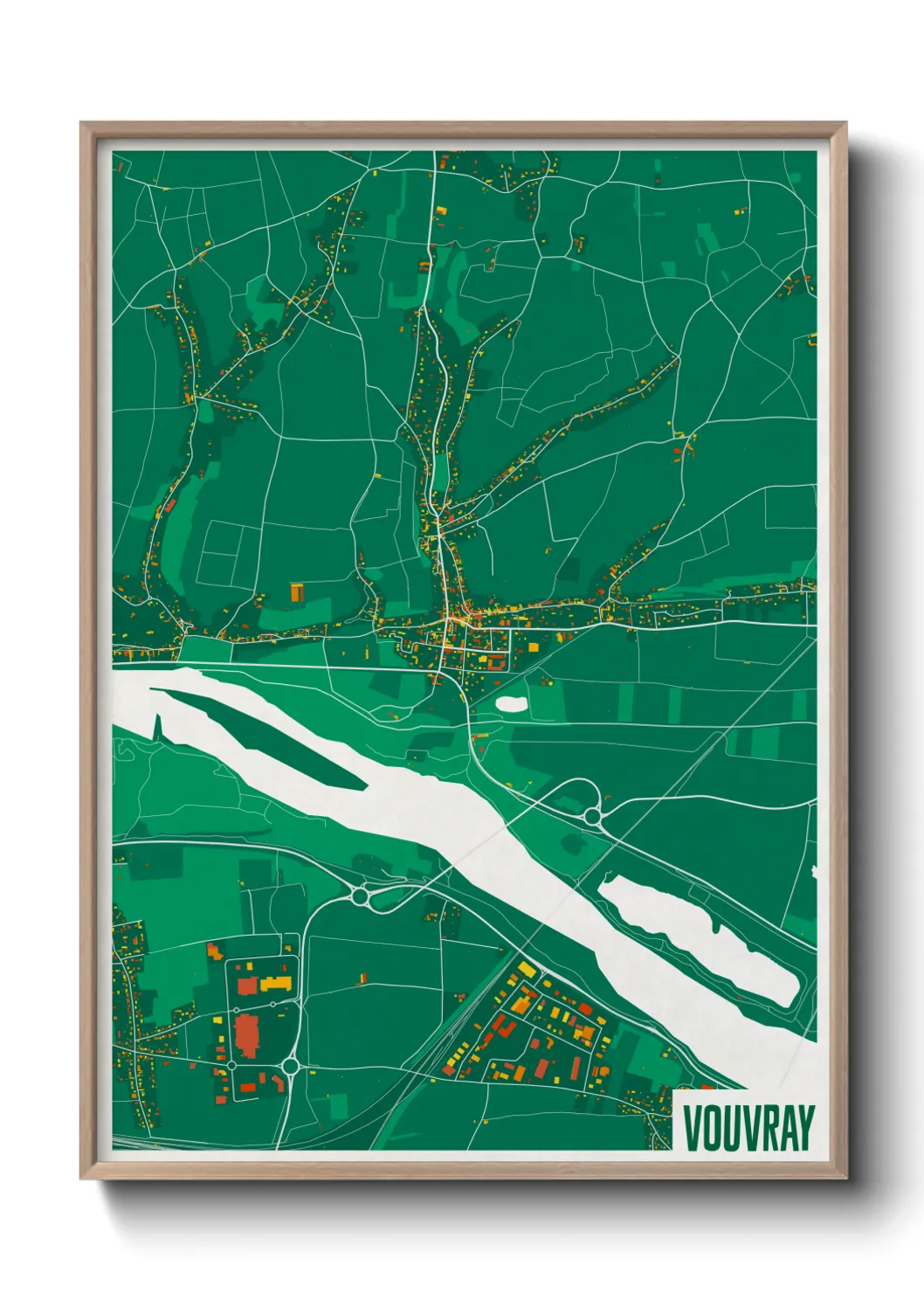 Une affiche de carte sur Vouvray