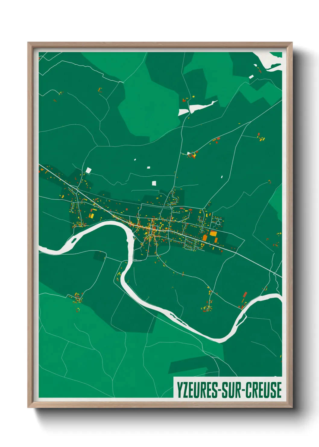 Un poster carteYzeures-sur-Creuse