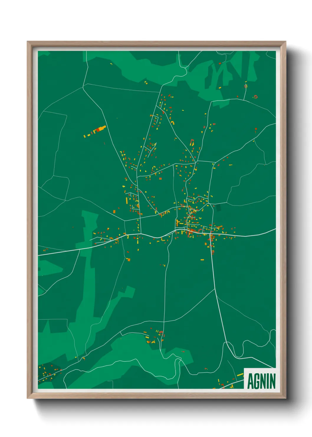 Une affiche de carte sur Agnin
