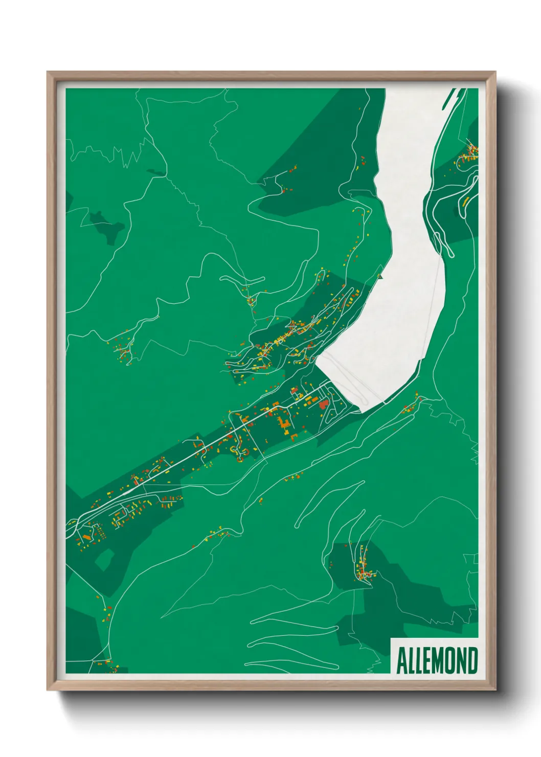 Une affiche de carte sur Allemond