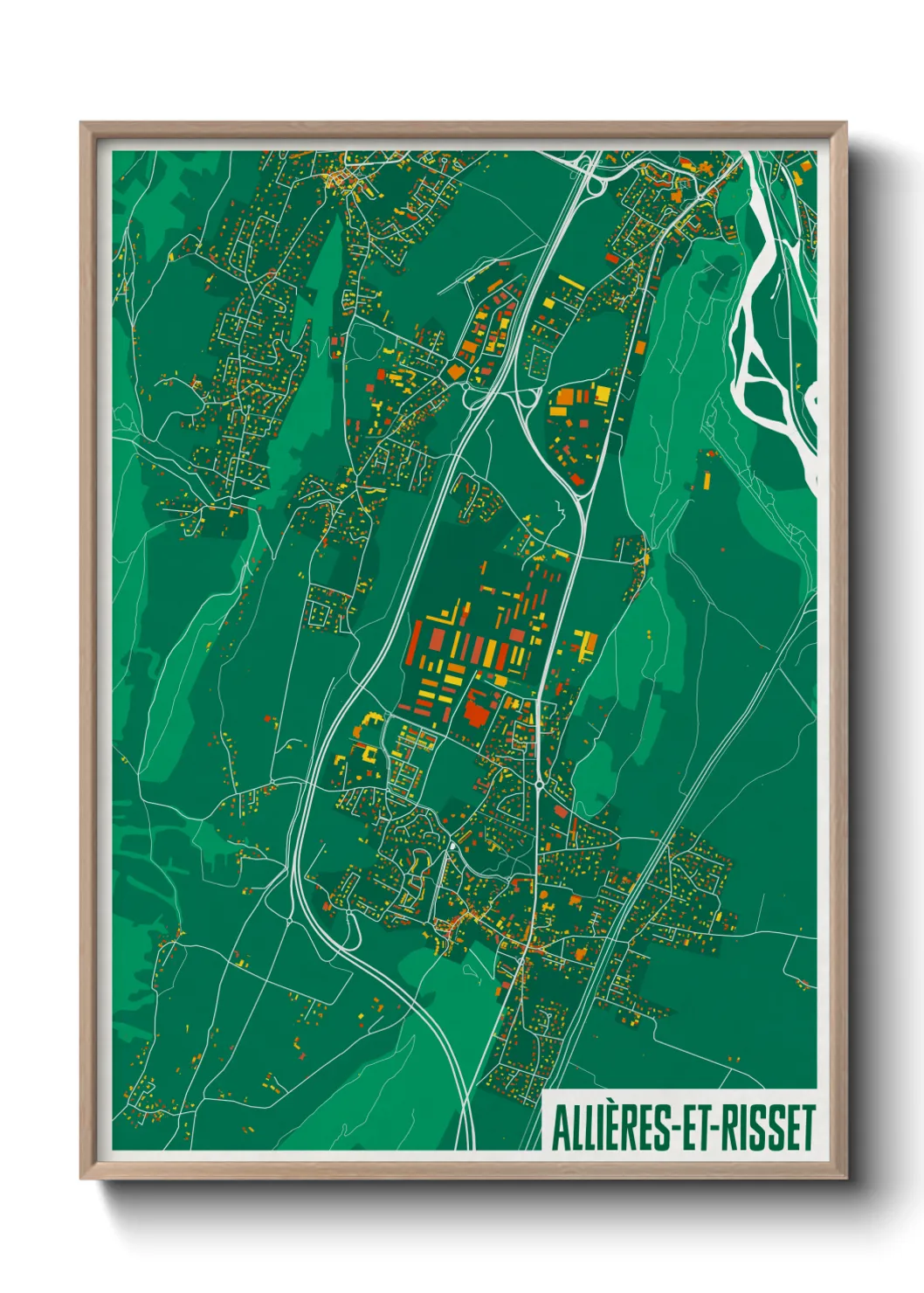 Une affiche de carte sur Allières-et-Risset