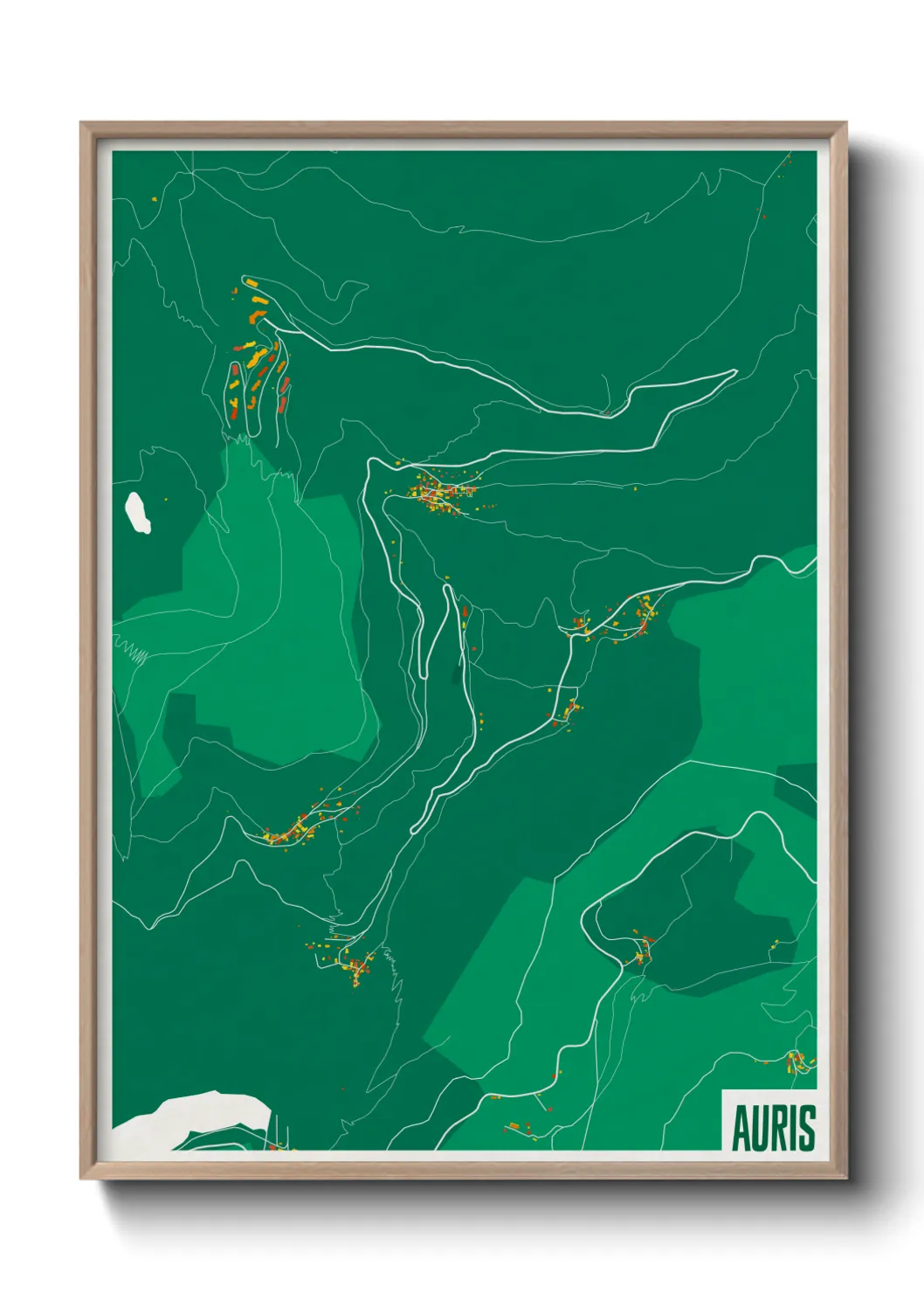 Une affiche de carte sur Auris