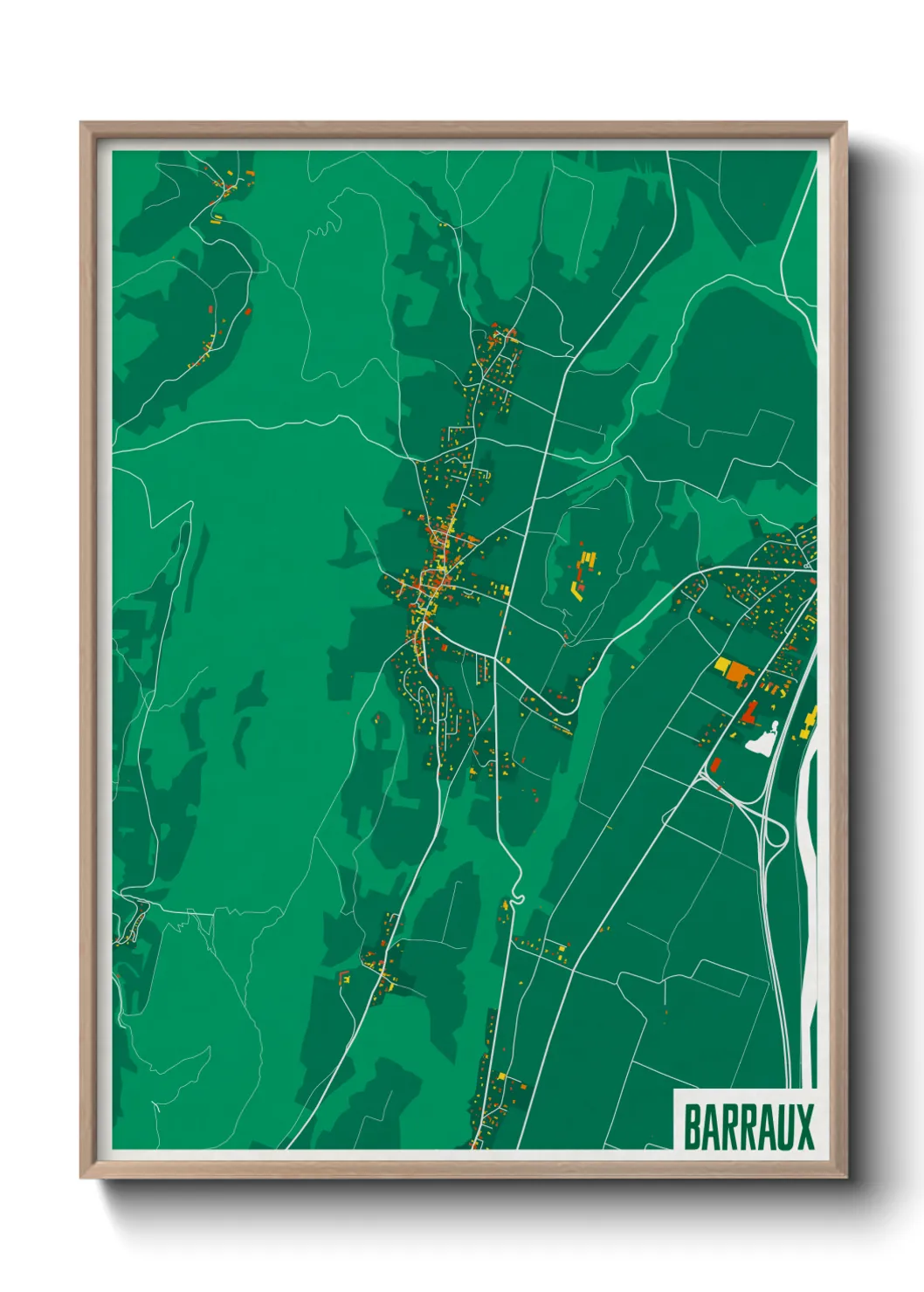 Une affiche de carte sur Barraux
