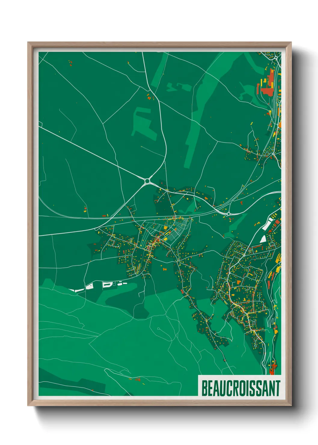 Une affiche de carte sur Beaucroissant