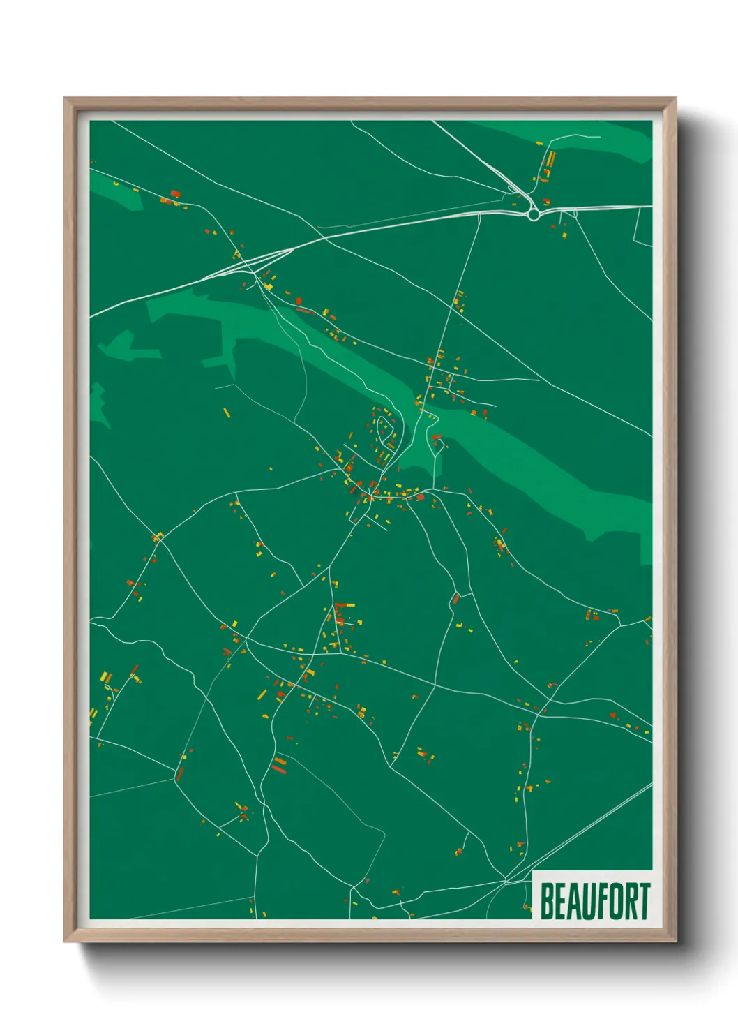 Une affiche de carte sur Beaufort