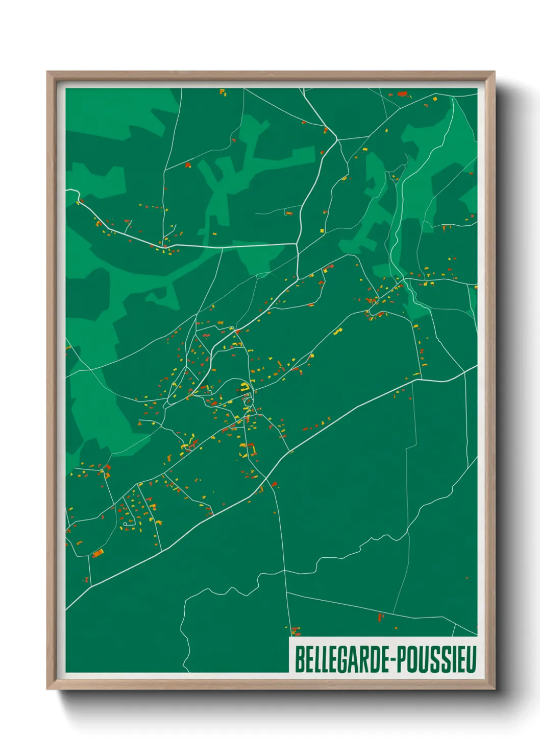 Une affiche de carte sur Bellegarde-Poussieu