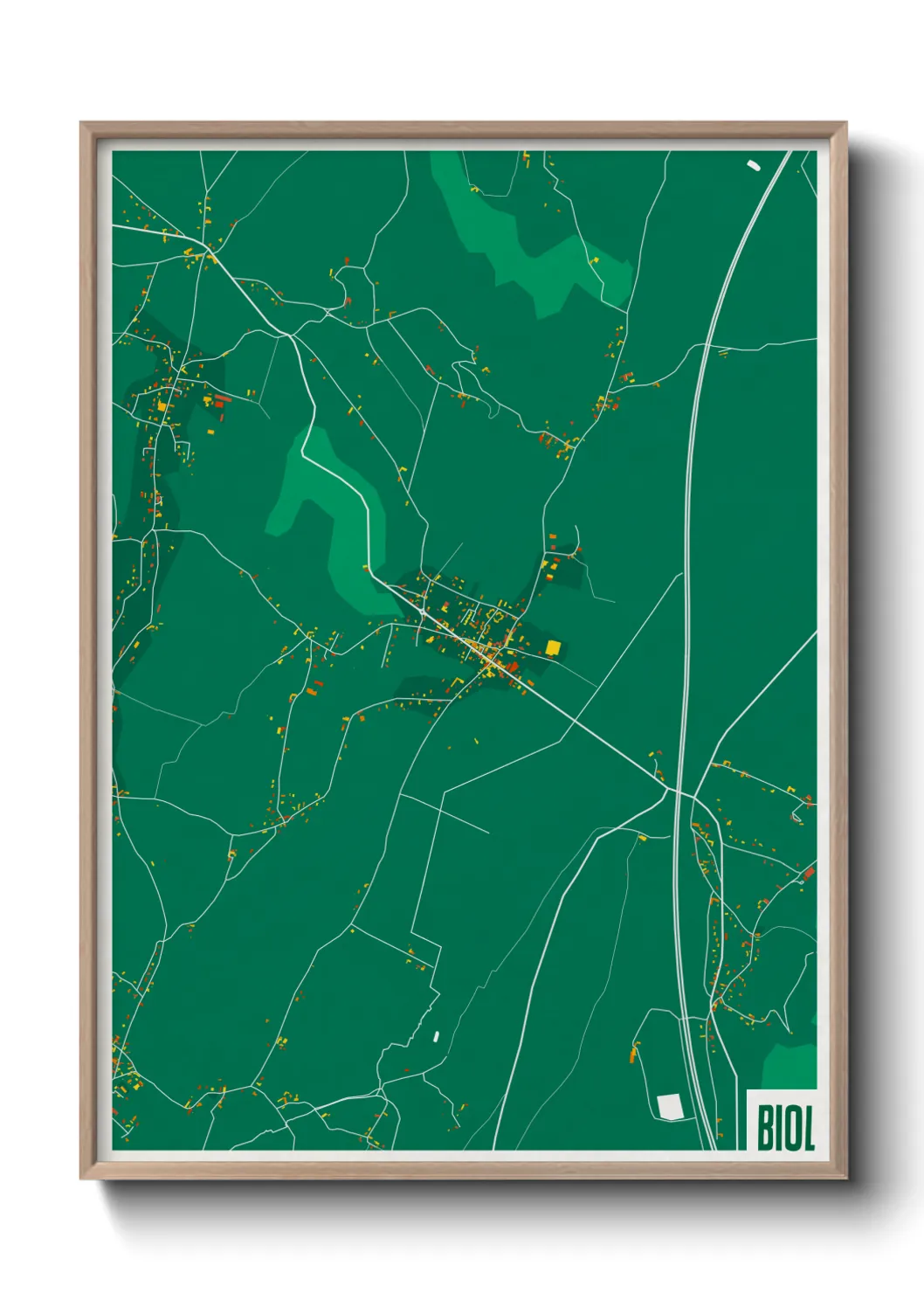 Une affiche de carte sur Biol