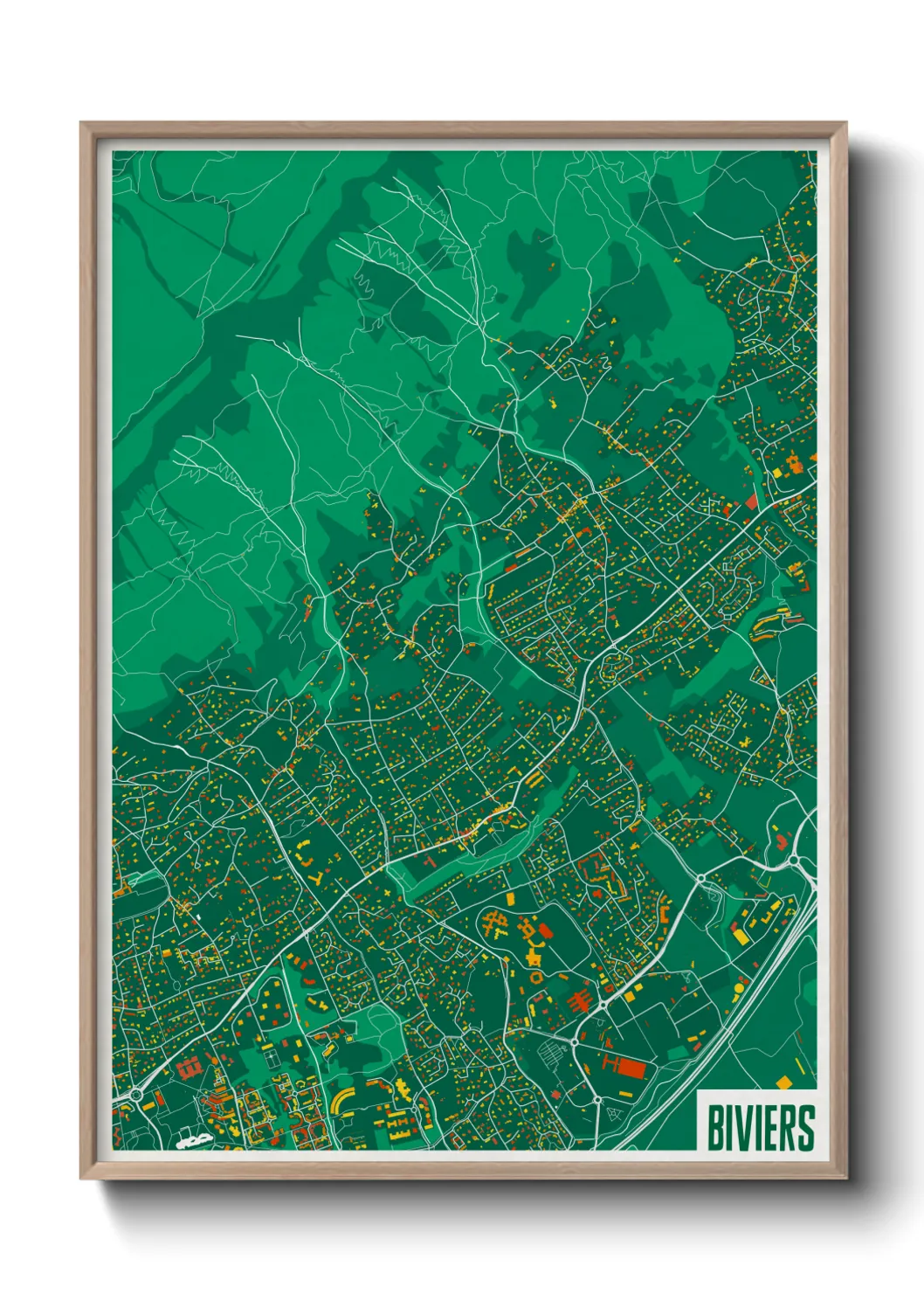 Une affiche de carte sur Biviers