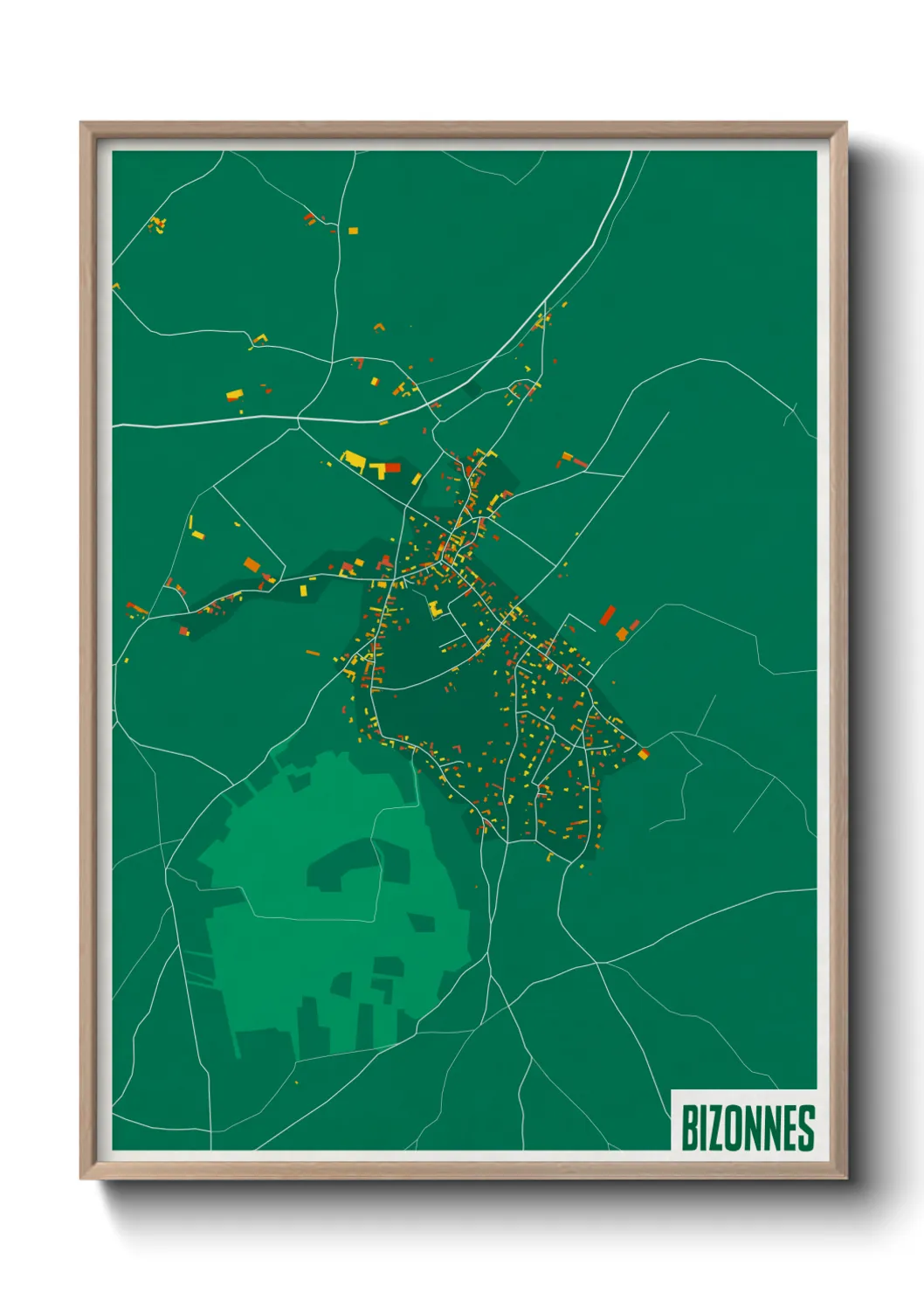 Une affiche de carte sur Bizonnes