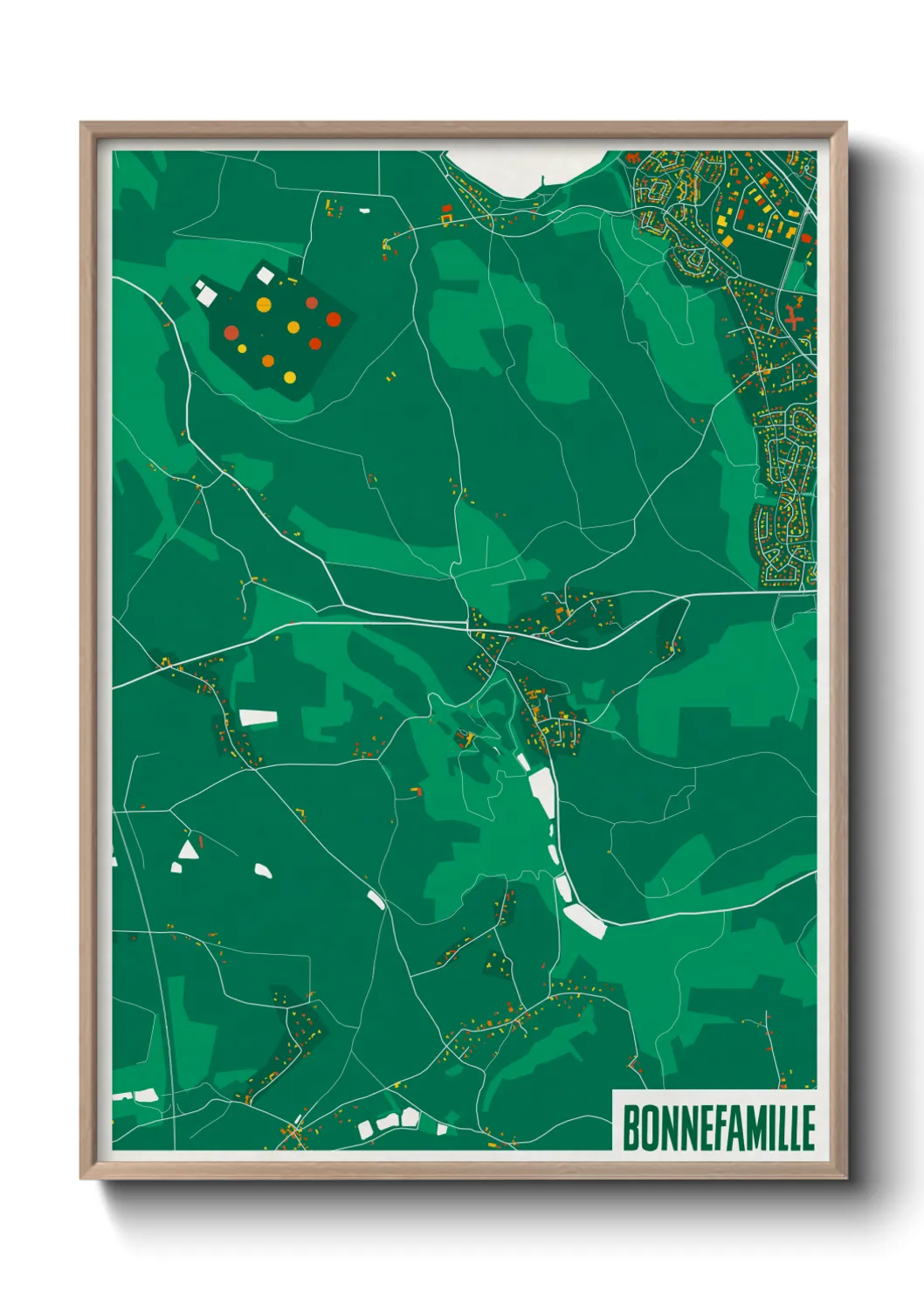 Une affiche de carte sur Bonnefamille