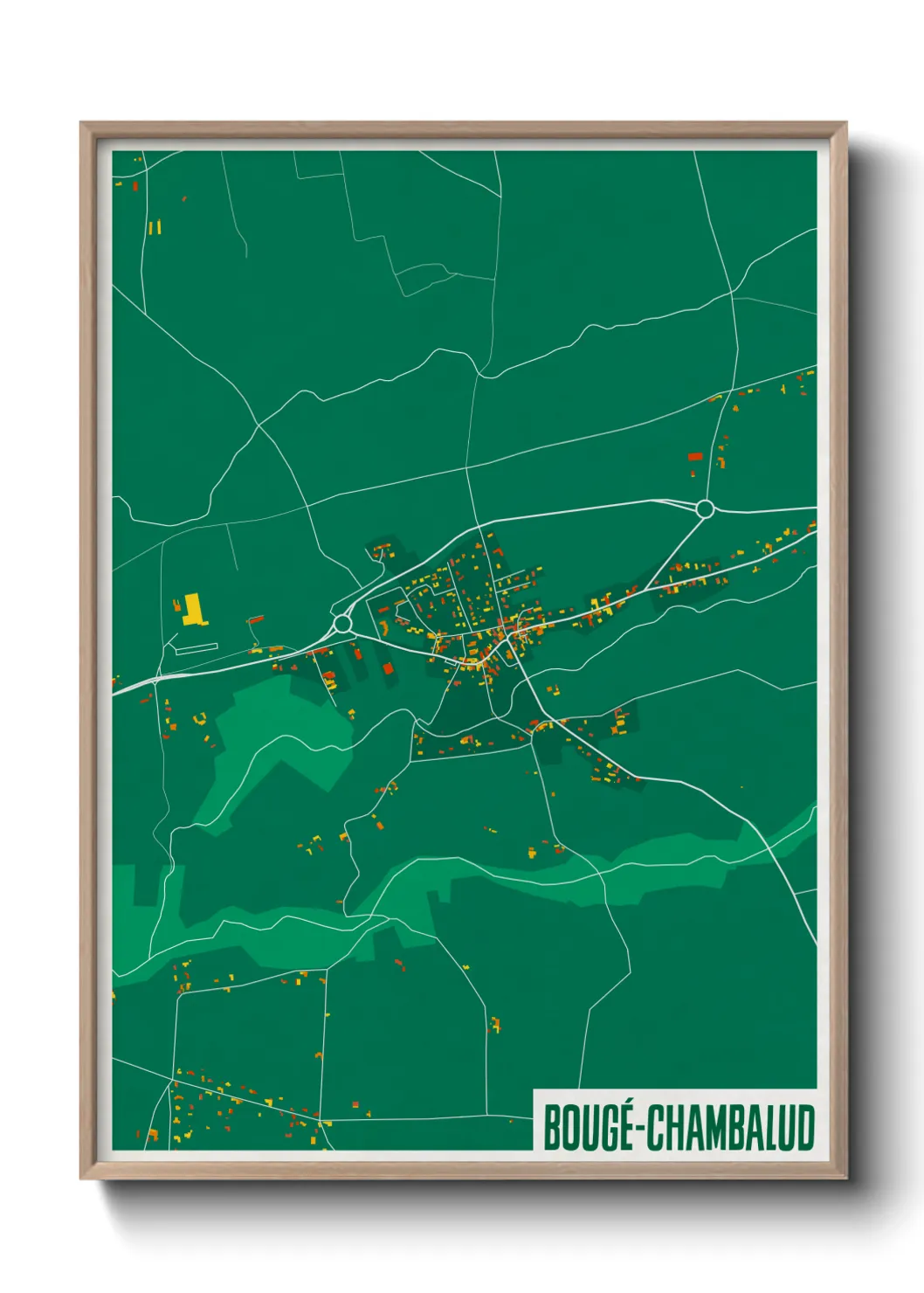 Une affiche de carte sur Bougé-Chambalud