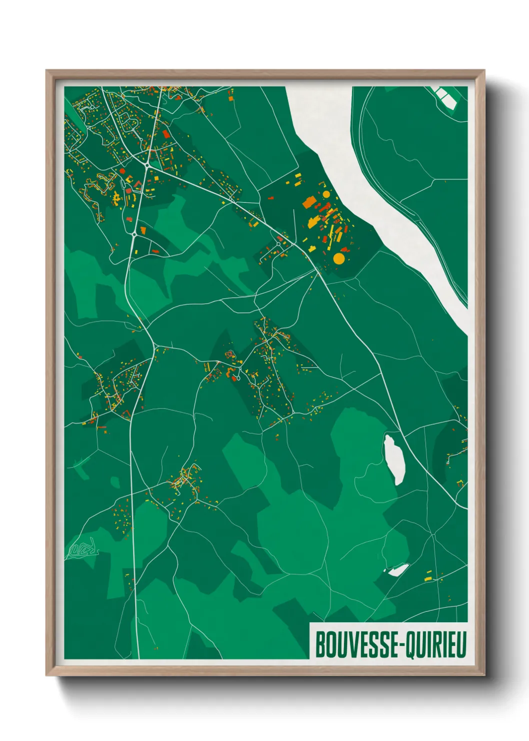 Une affiche de carte sur Bouvesse-Quirieu