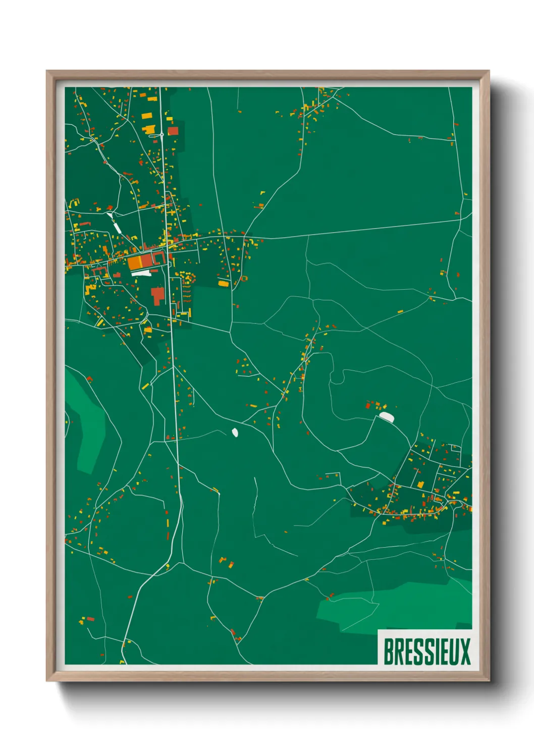 Une affiche de carte sur Bressieux