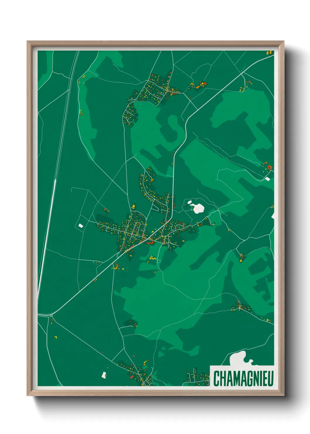 Une affiche de carte sur Chamagnieu