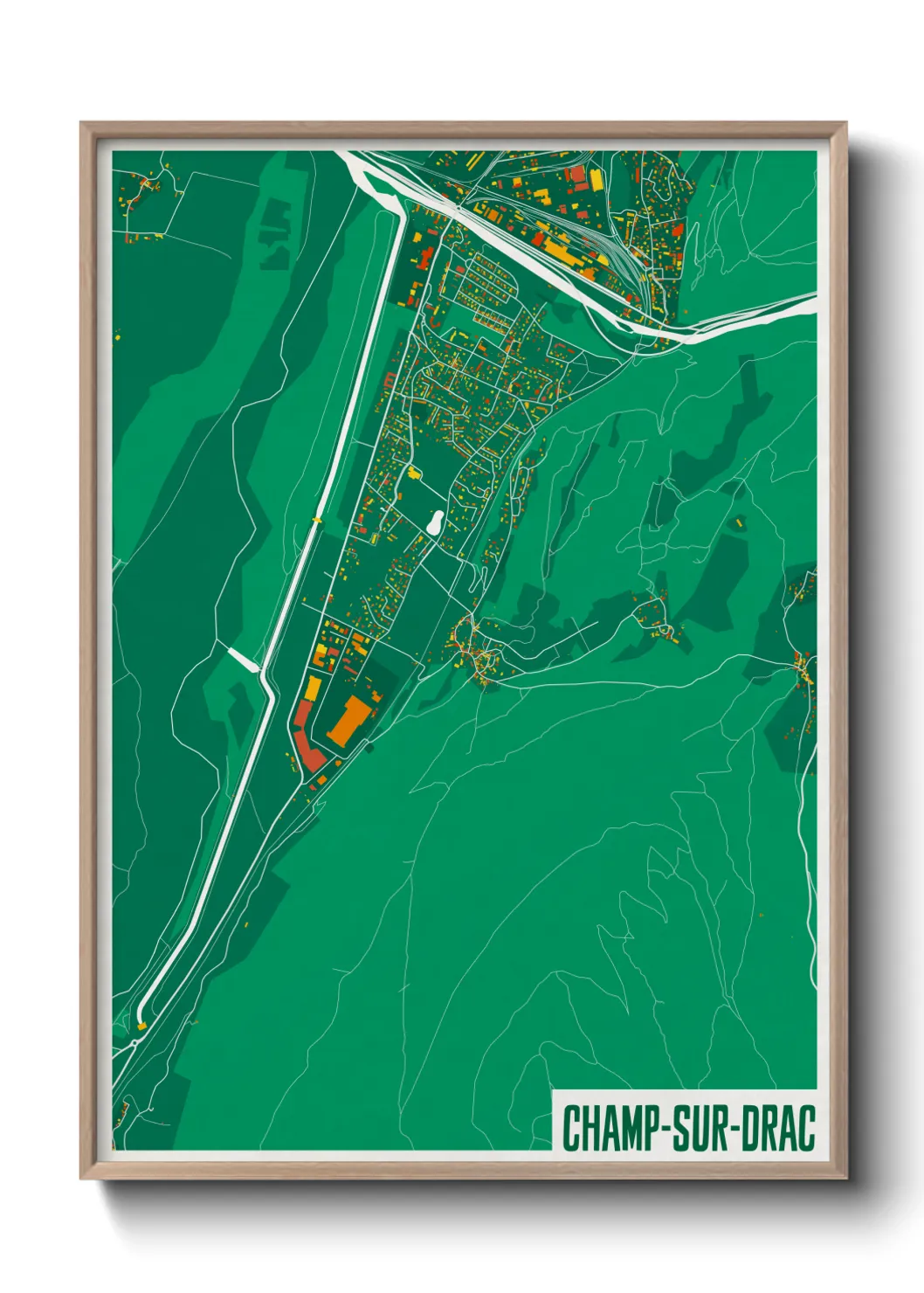 Une affiche de carte sur Champ-sur-Drac