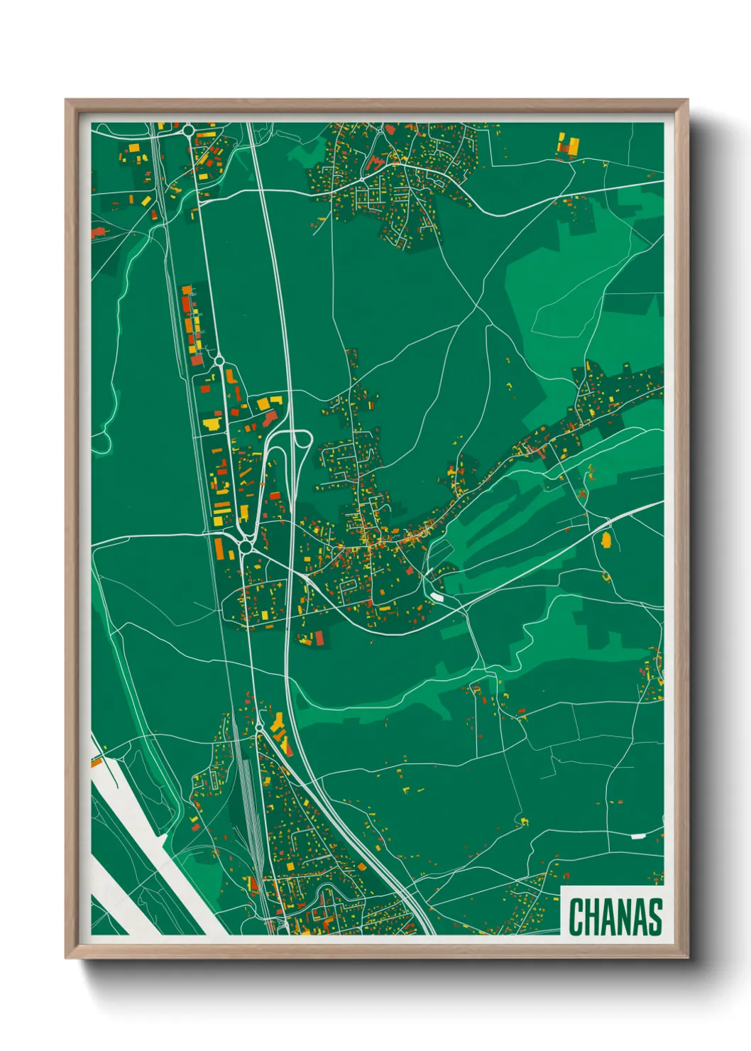 Une affiche de carte sur Chanas