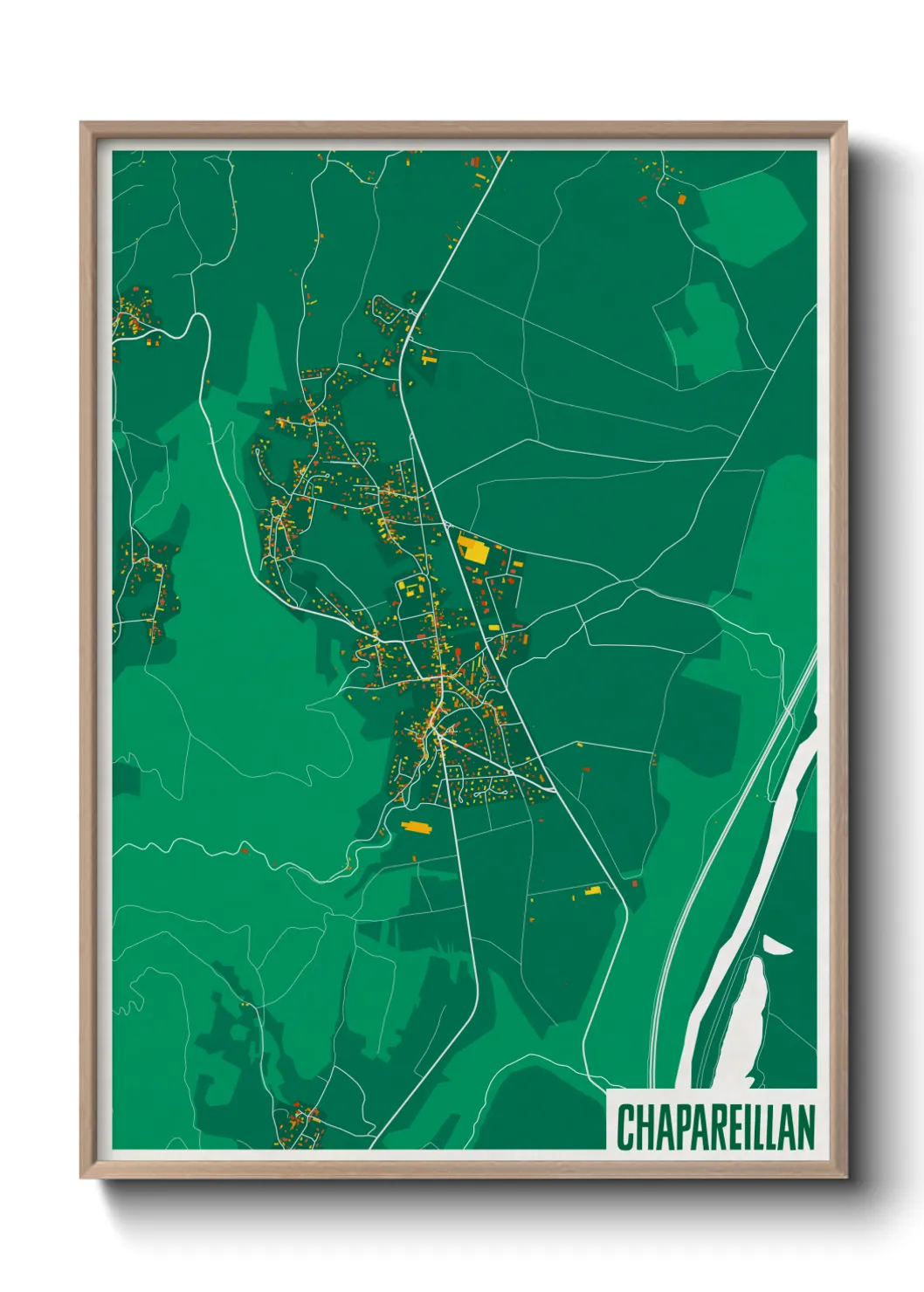 Une affiche de carte sur Chapareillan