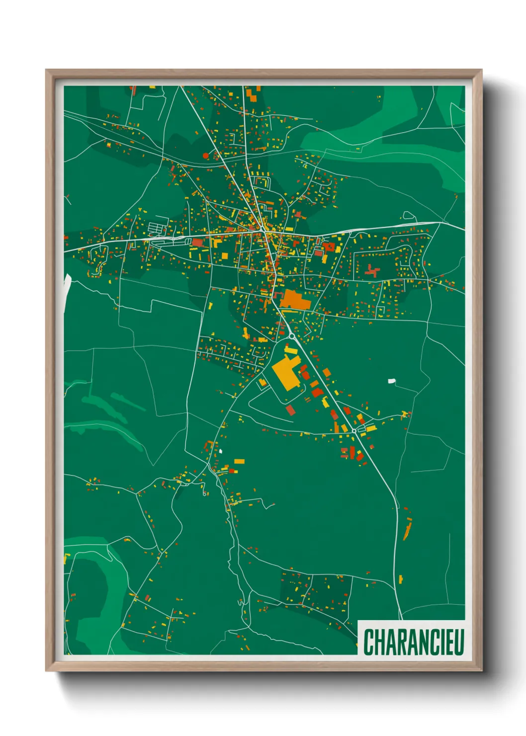 Une affiche de carte sur Charancieu