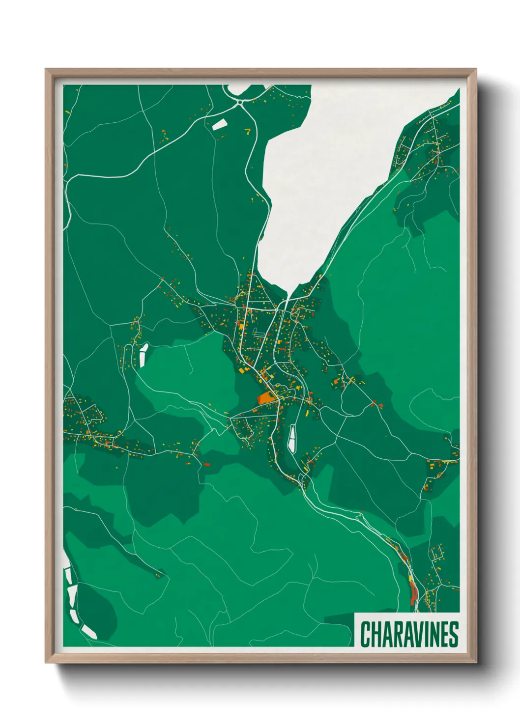 Une affiche de carte sur Charavines