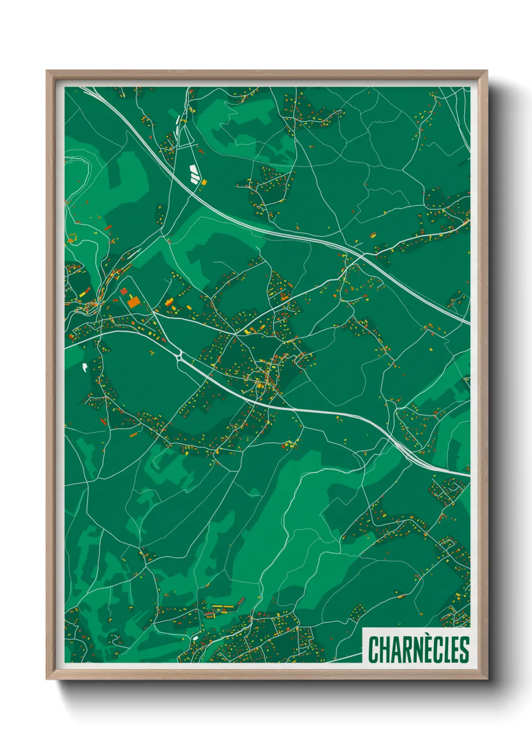 Une affiche de carte sur Charnècles