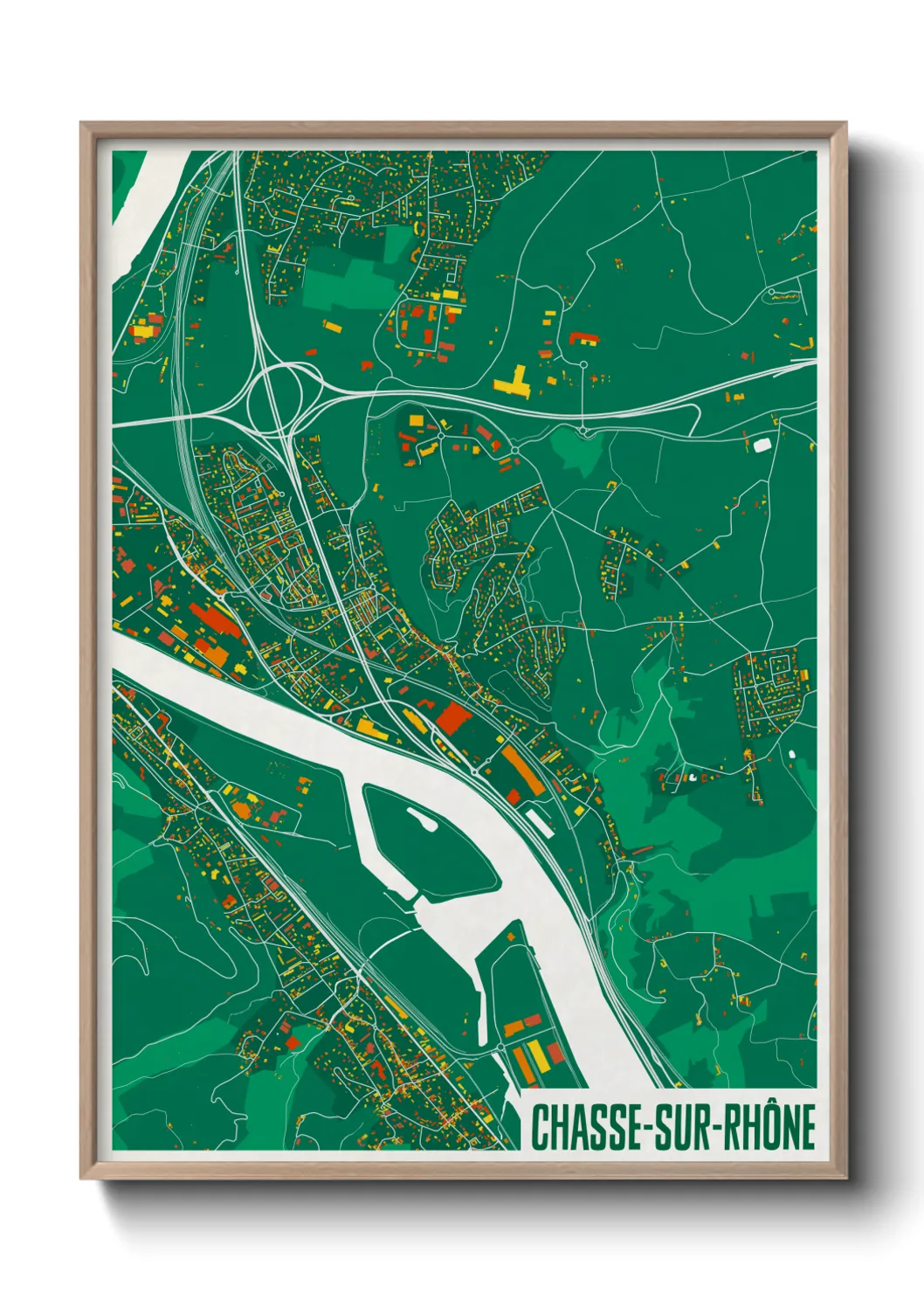 Une affiche de carte sur Chasse-sur-Rhône