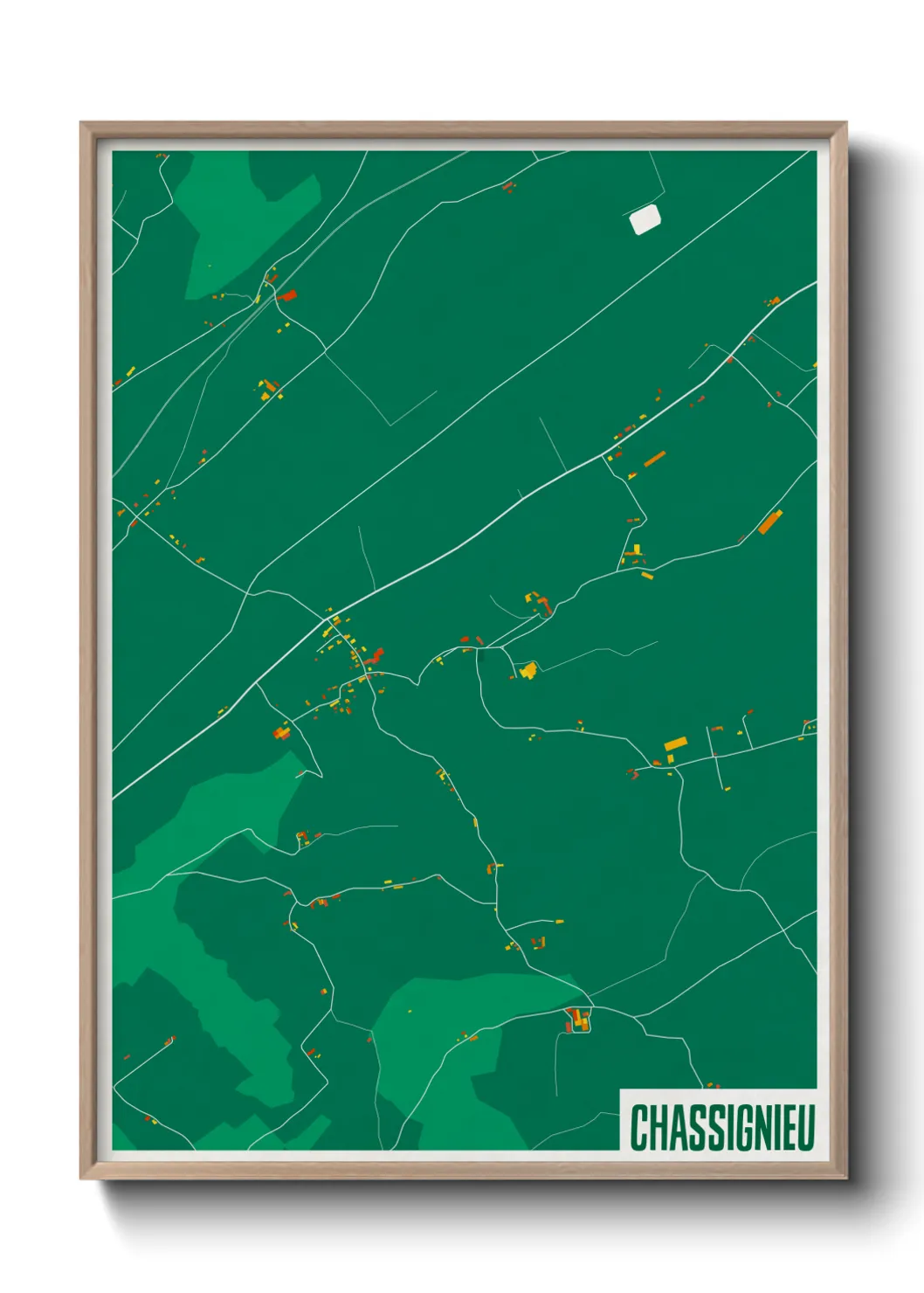Une affiche de carte sur Chassignieu