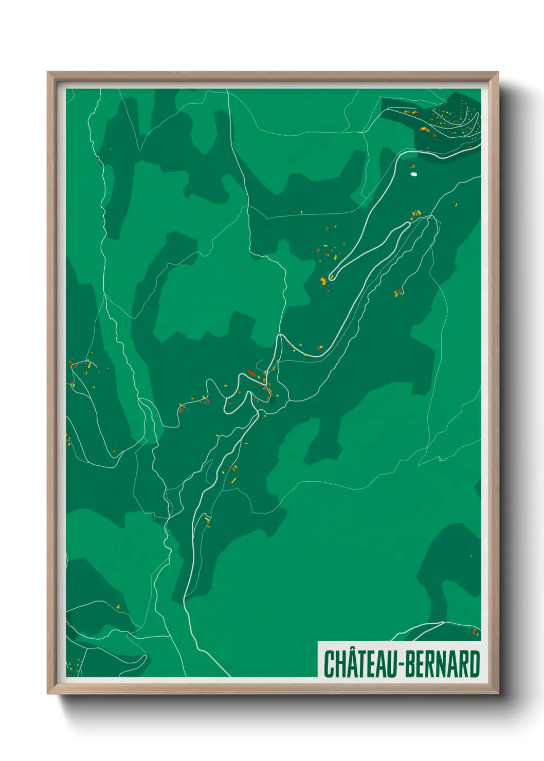 Une affiche de carte sur Château-Bernard