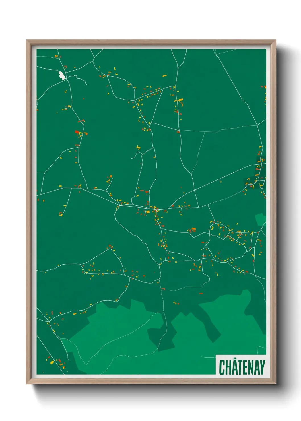 Une affiche de carte sur Châtenay