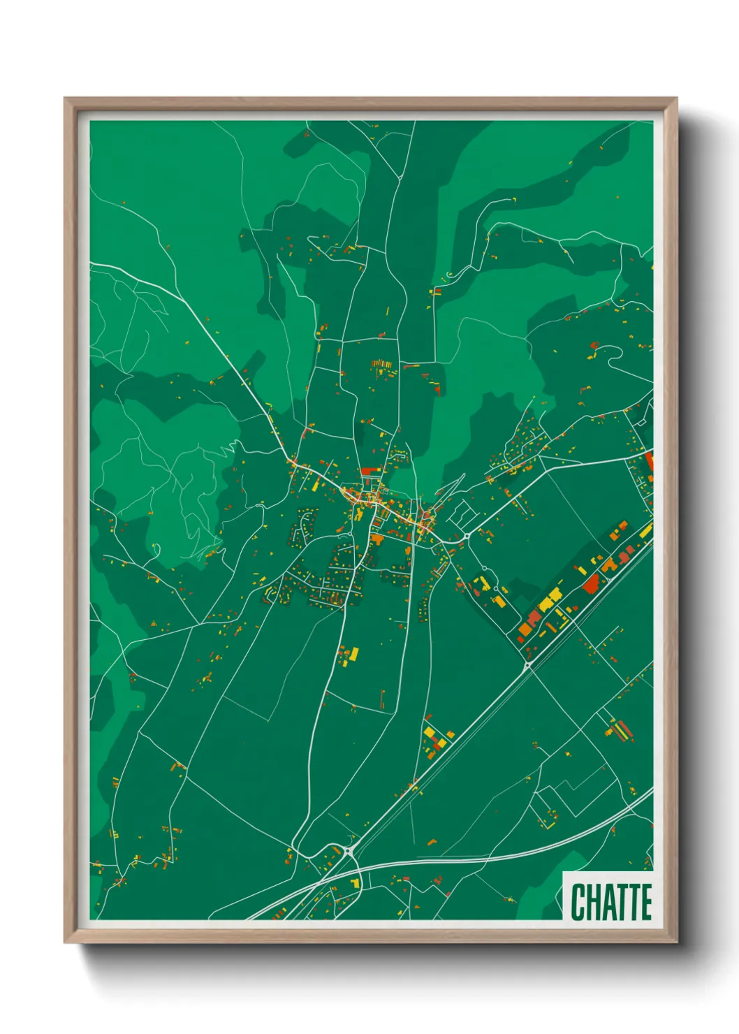 Une affiche de carte sur Chatte