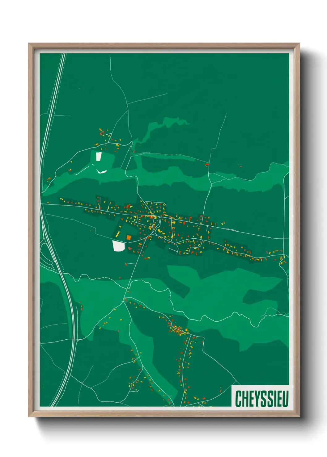 Une affiche de carte sur Cheyssieu