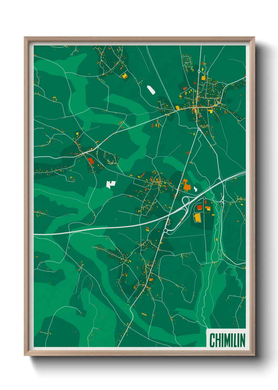 Une affiche de carte sur Chimilin