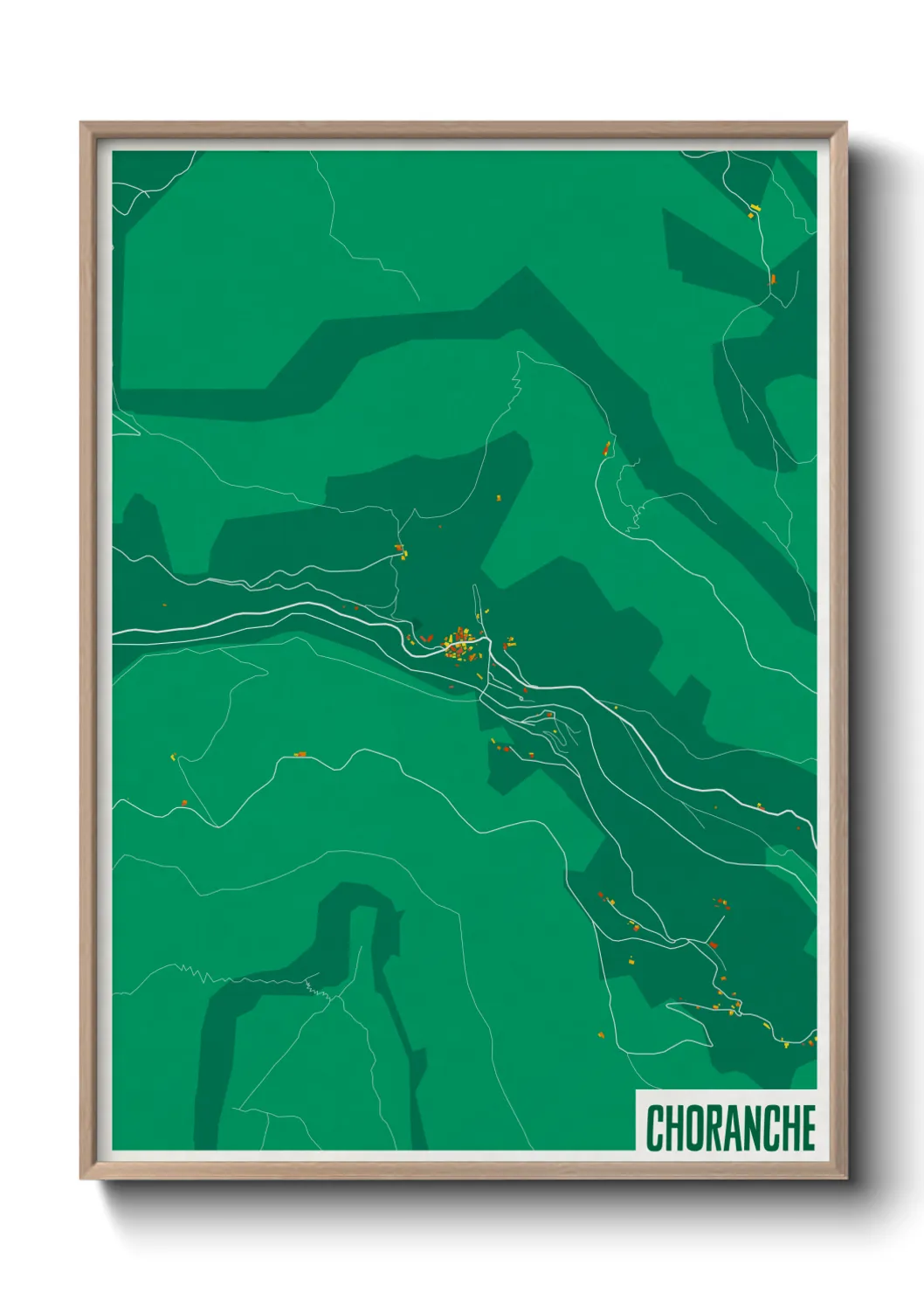 Une affiche de carte sur Choranche