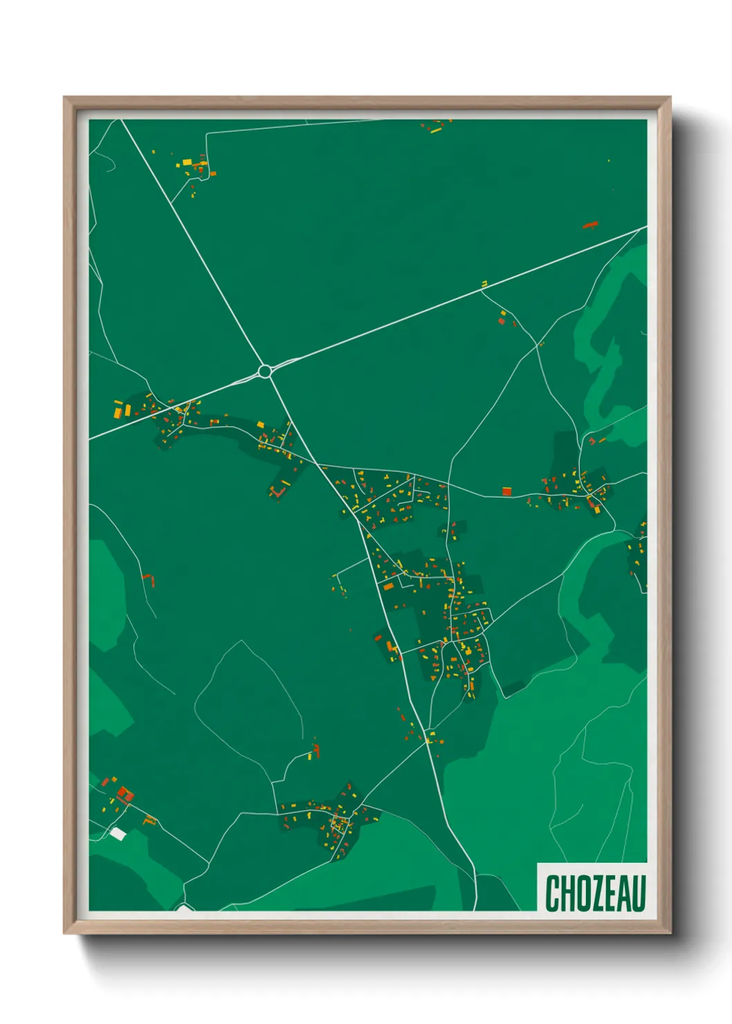 Une affiche de carte sur Chozeau