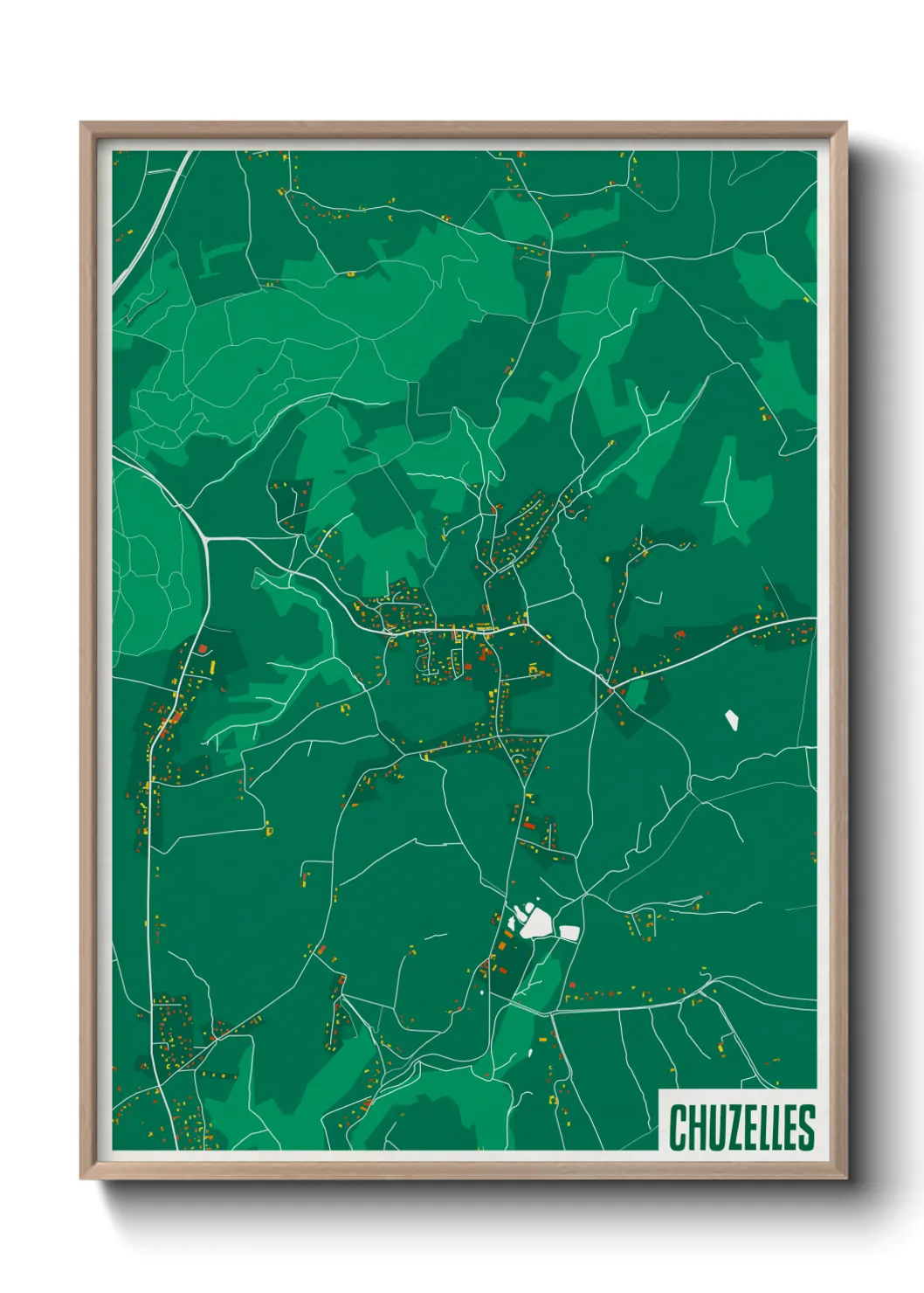 Une affiche de carte sur Chuzelles