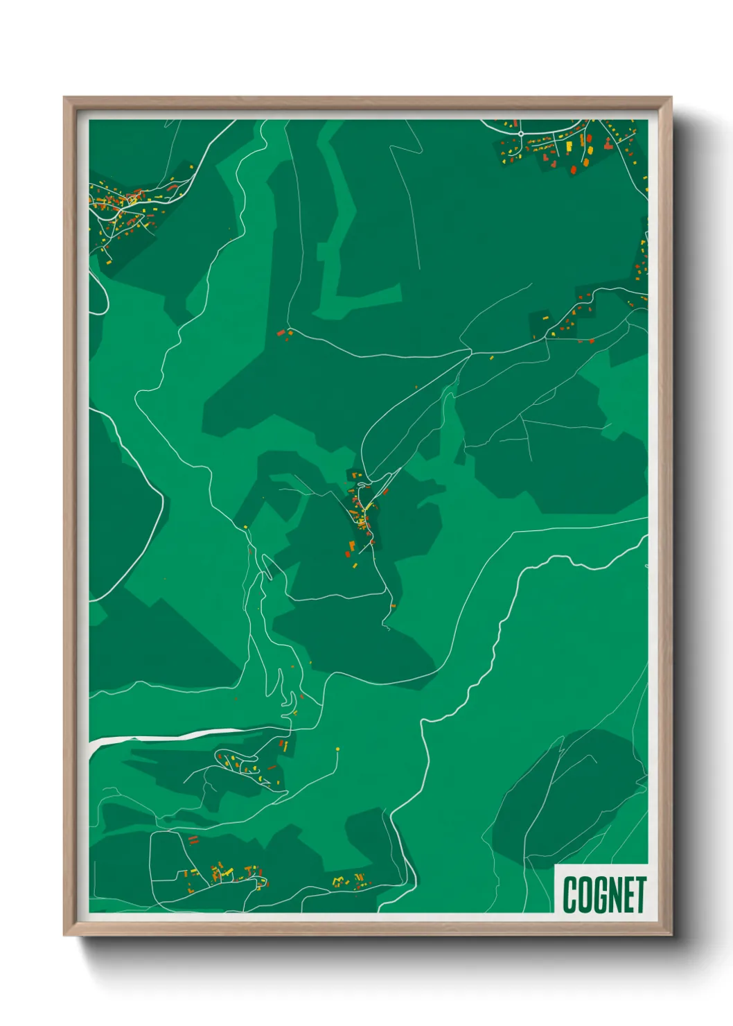 Une affiche de carte sur Cognet