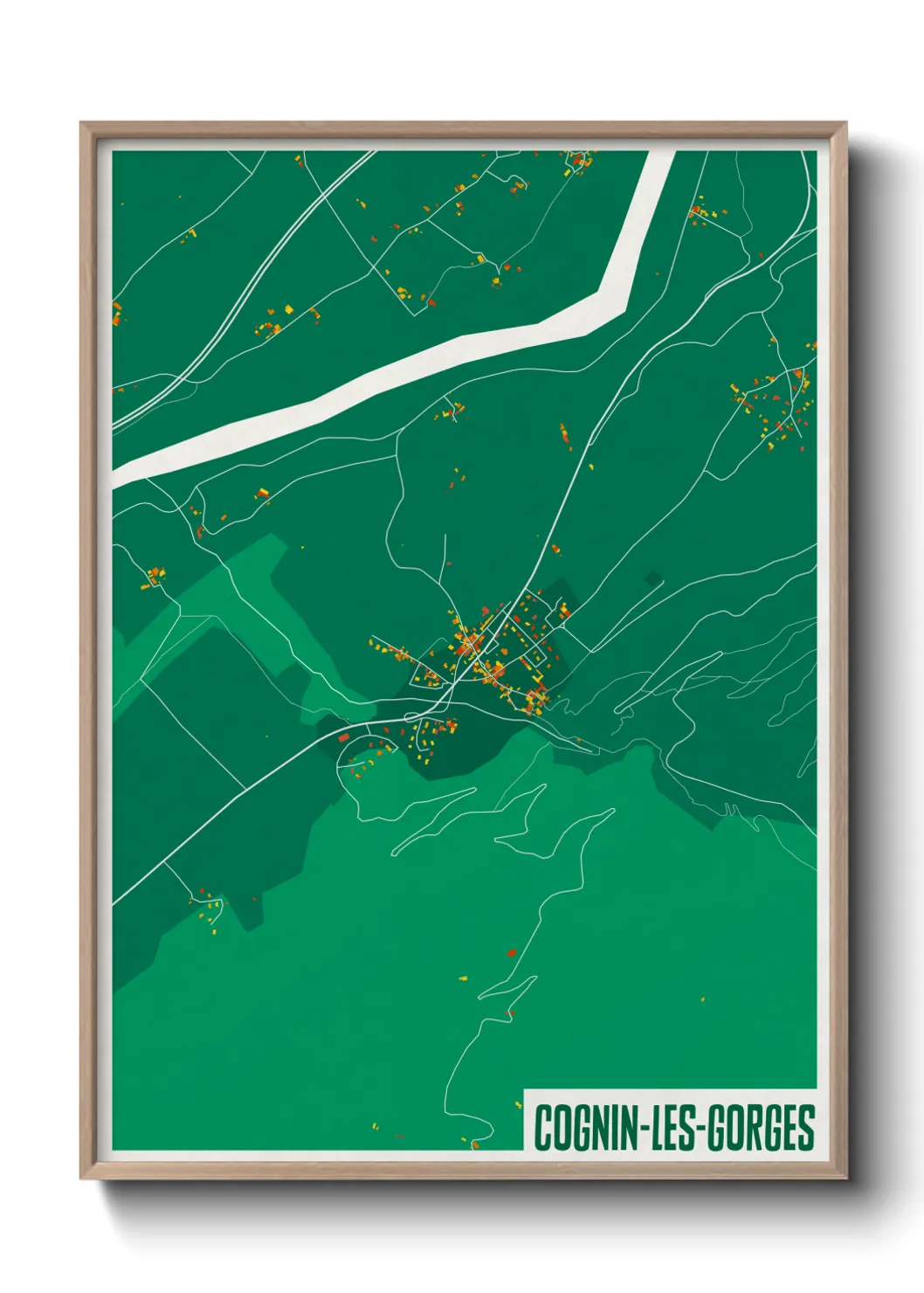 Une affiche de carte sur Cognin-les-Gorges