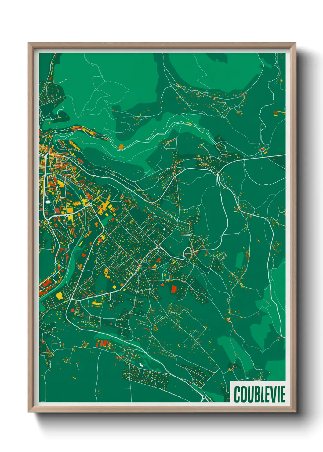Une affiche de carte sur Coublevie