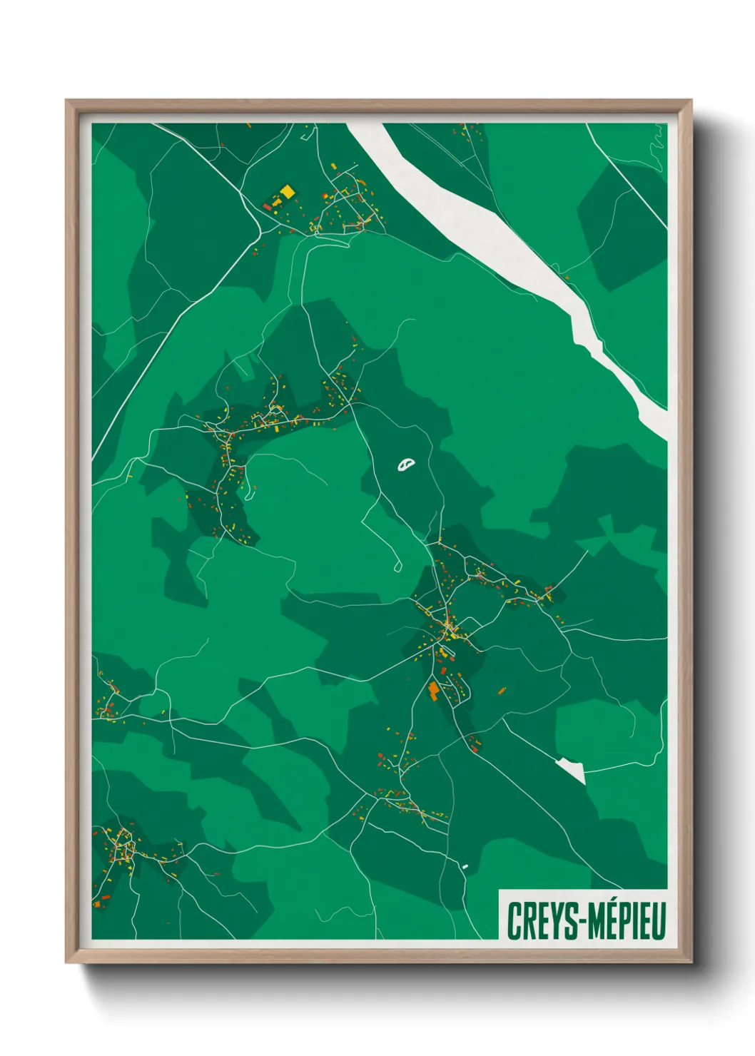 Une affiche de carte sur Creys-Mépieu