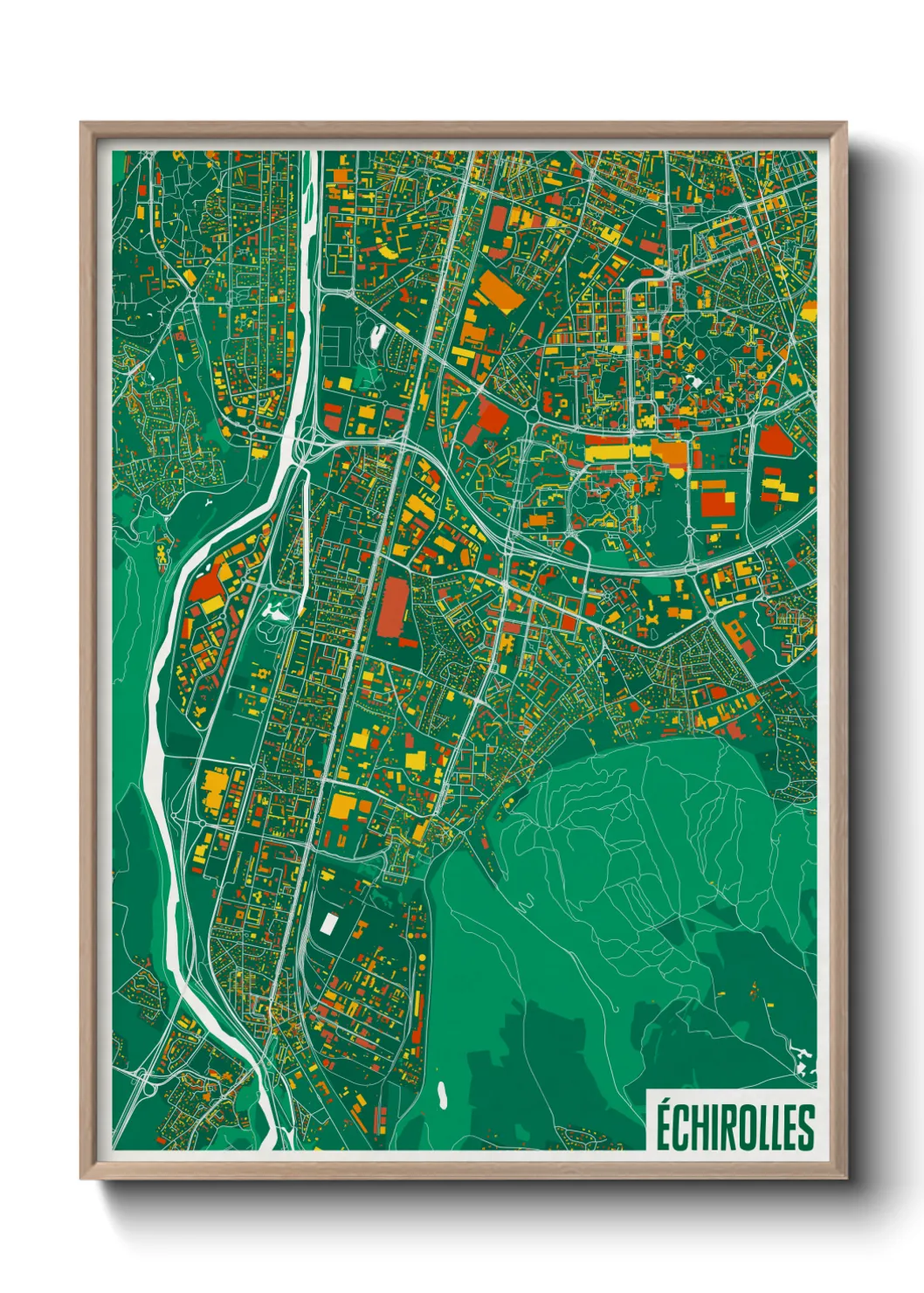Une affiche de carte sur Échirolles