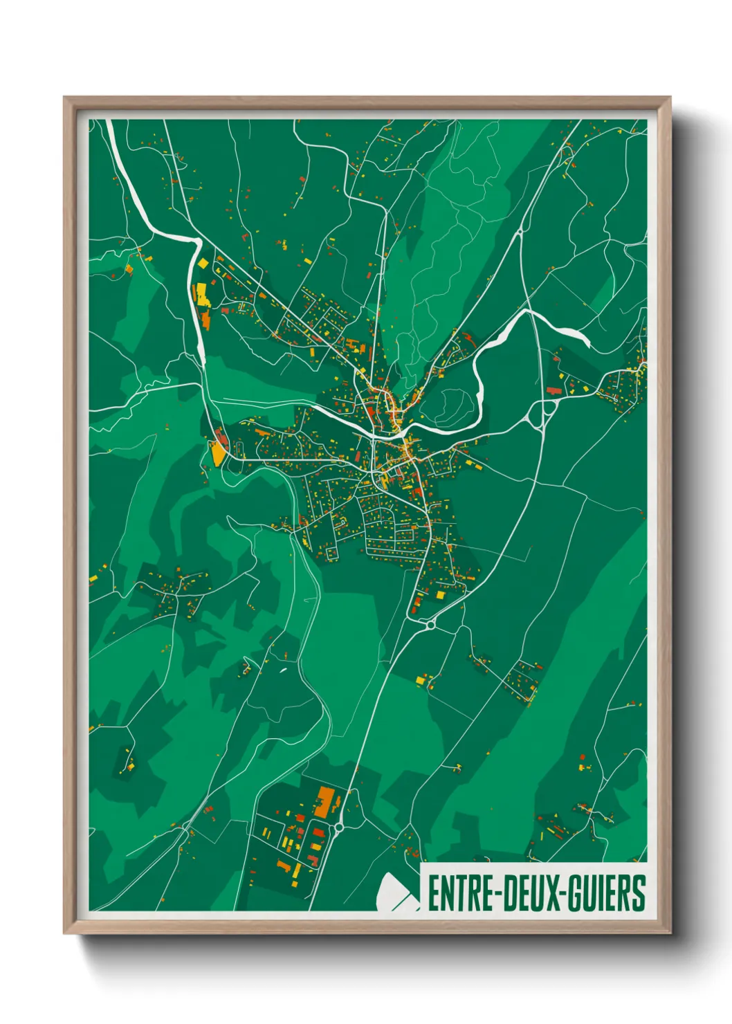 Une affiche de carte sur Entre-Deux-Guiers