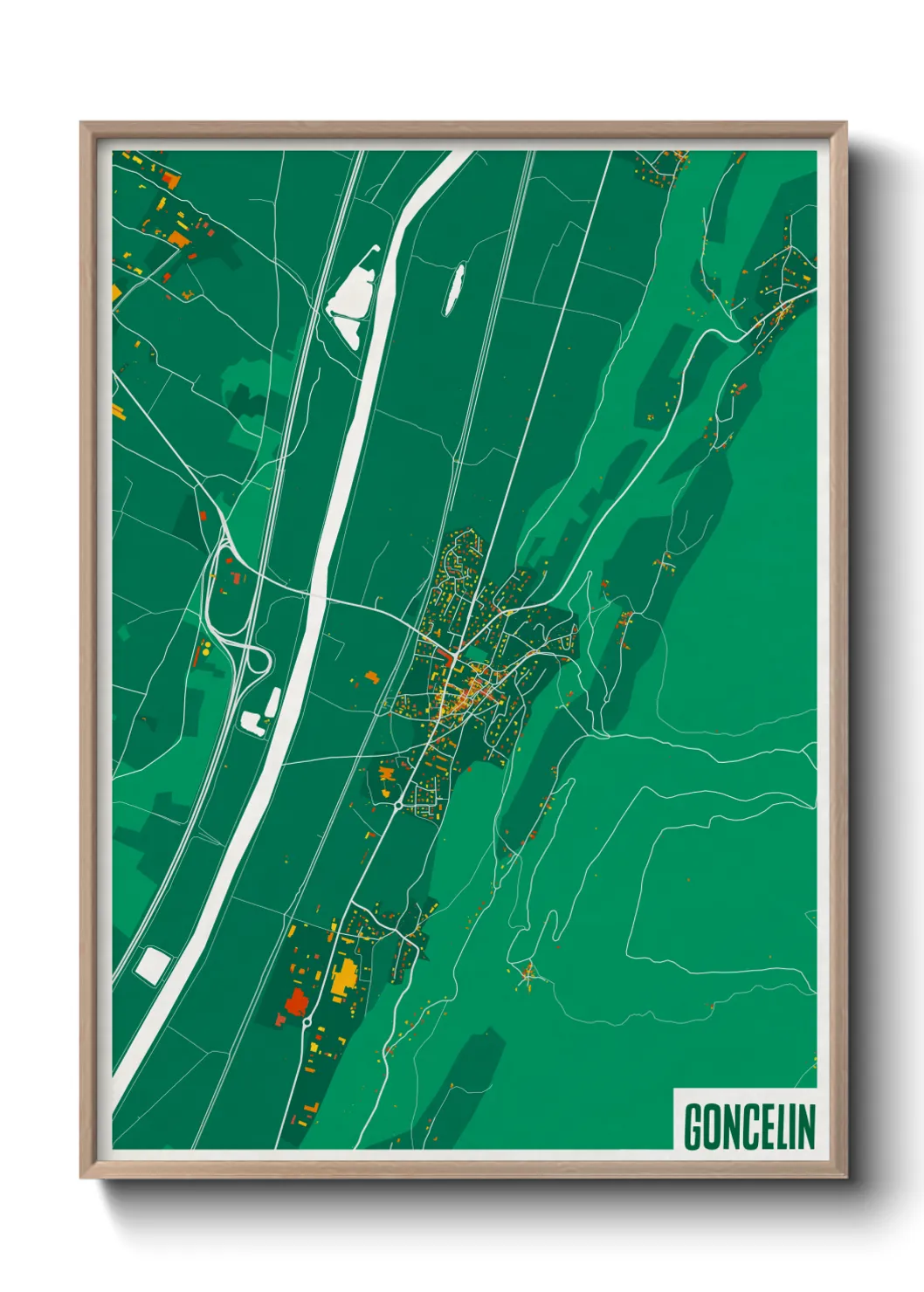 Une affiche de carte sur Goncelin